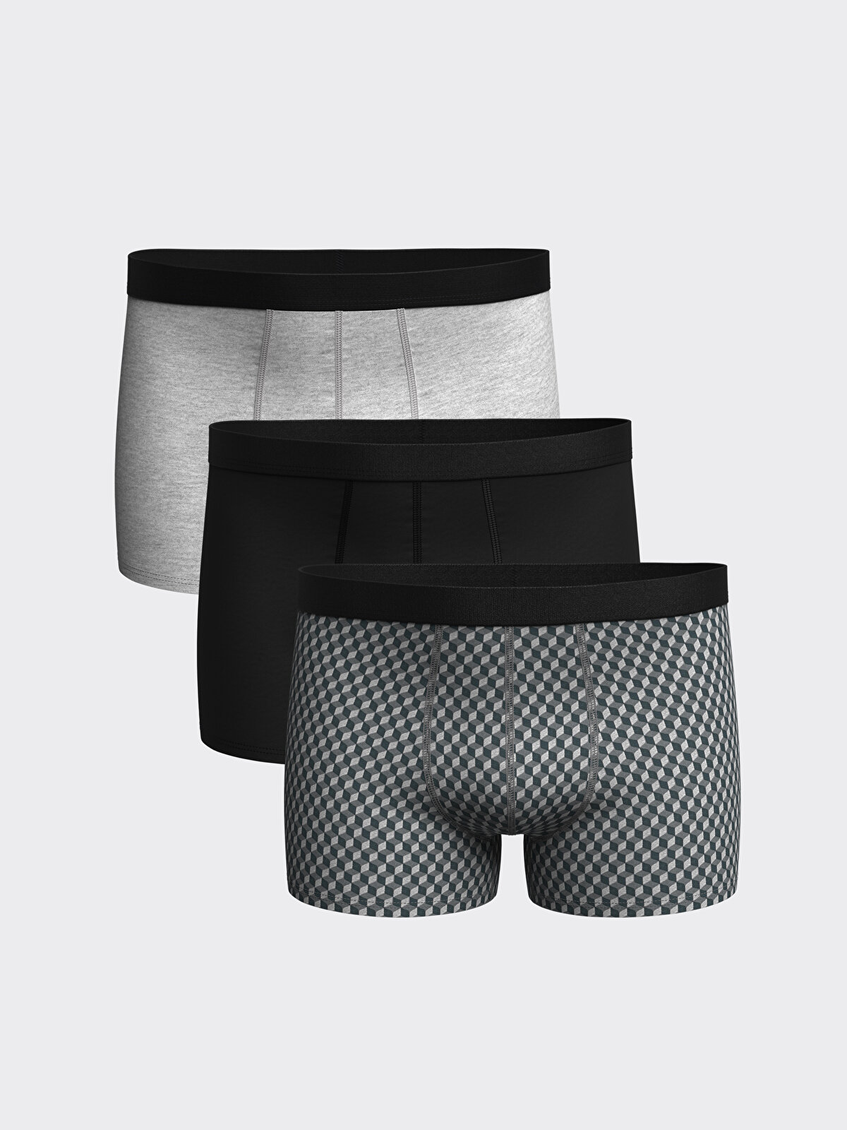Standard Fit Elastic Fabric Men's Boxer 3-Pack -W37065Z8-LRW - W37065Z8-LRW  - LC Waikiki