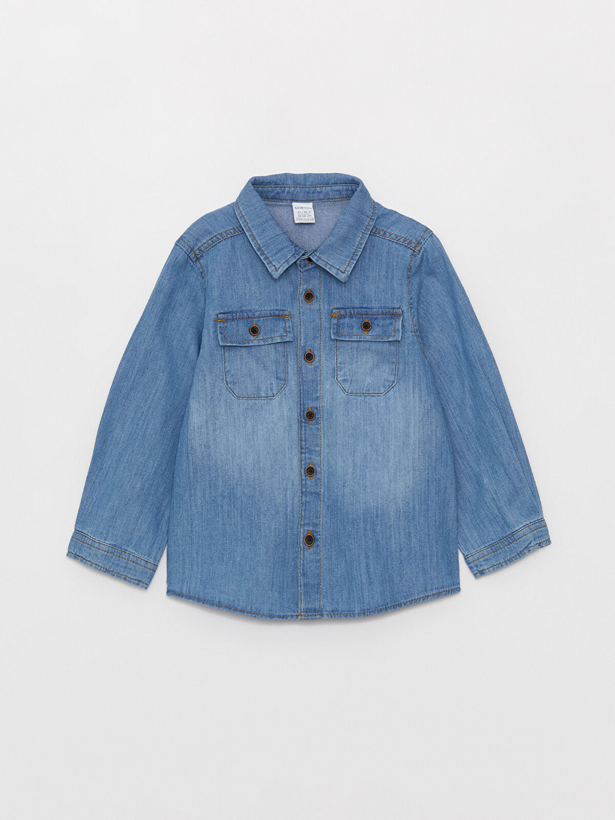 Long Sleeve Basic Baby Boy Jean Shirt -W37174Z1-311