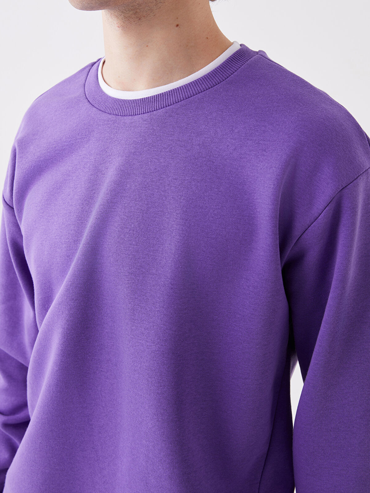 Crew Neck Long Sleeve Men's Thick Sweatshirt -W39157Z8-VE0 Crew Neck Long Sleeve Men's Thick Sweatshirt -W39157Z8-VE0