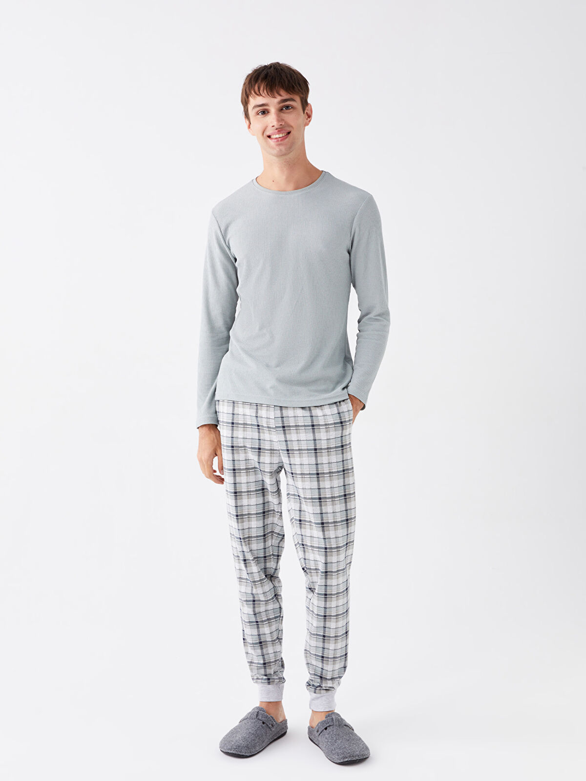 Buy Men Winter Thick Coral Fleece Pajamas Set Warm Soft