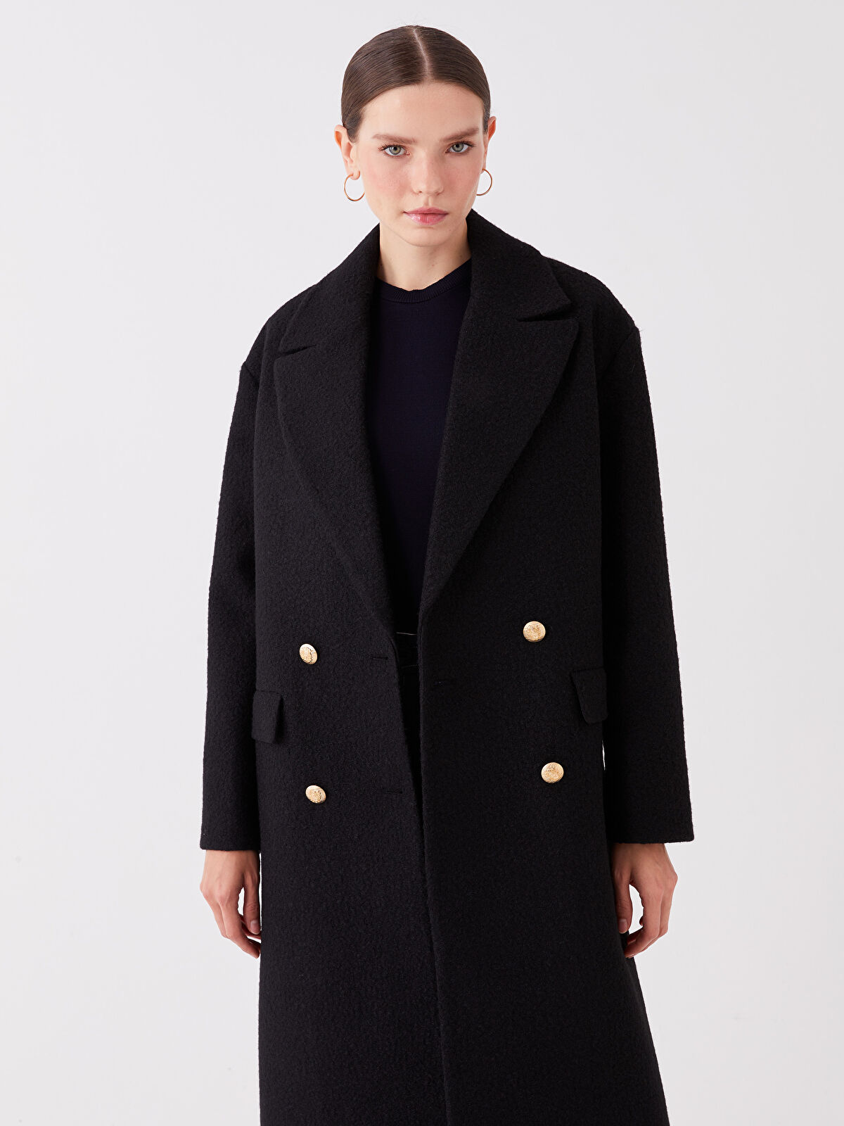 Jacket Collar Regular Long Sleeve Women's Cachet Coat