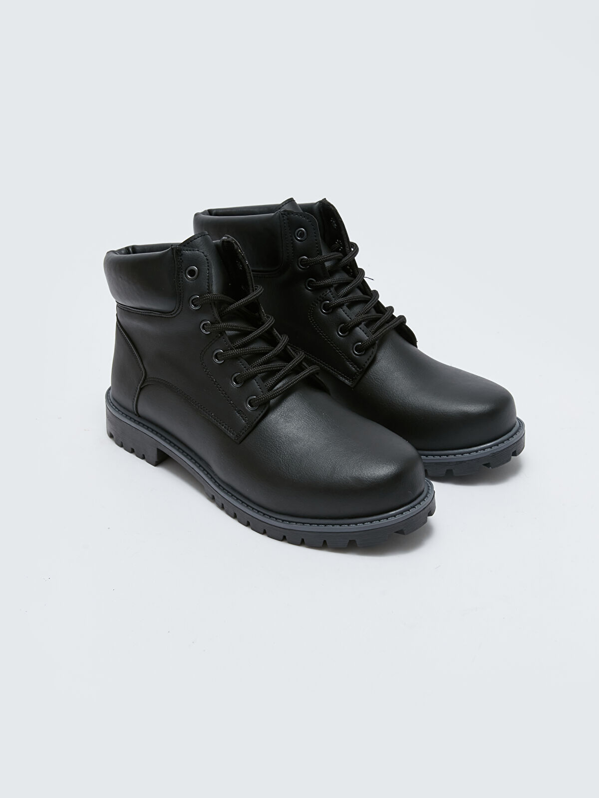 Lace-up Leather Look Men's Boots -W3CB21Z8-HUC - W3CB21Z8