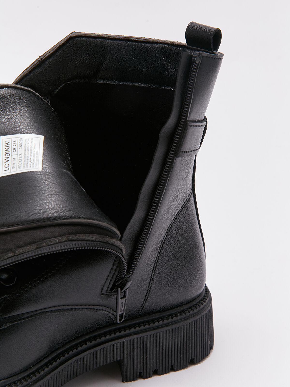 Women's Leather Look Lace-Up and Zipper Boots -W3CK78Z8-HUC