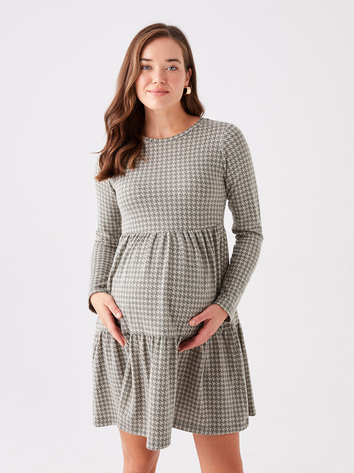 Momyknows Elegant Long Sleeve Maternity Dress Ultimate Baby Shower Outfit  White Bodycon Dress to Embrace Your Bump