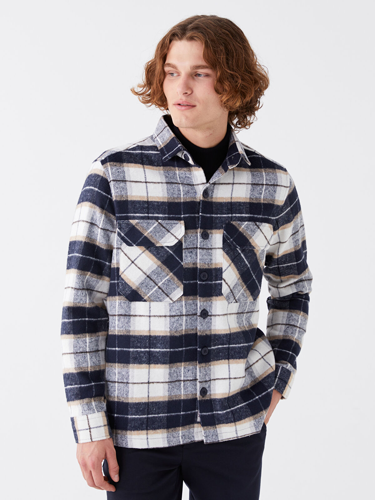 LIDNM WOOL CPO SHIRT Lサイズ 24/FW（COMOLI) Wool cashmere