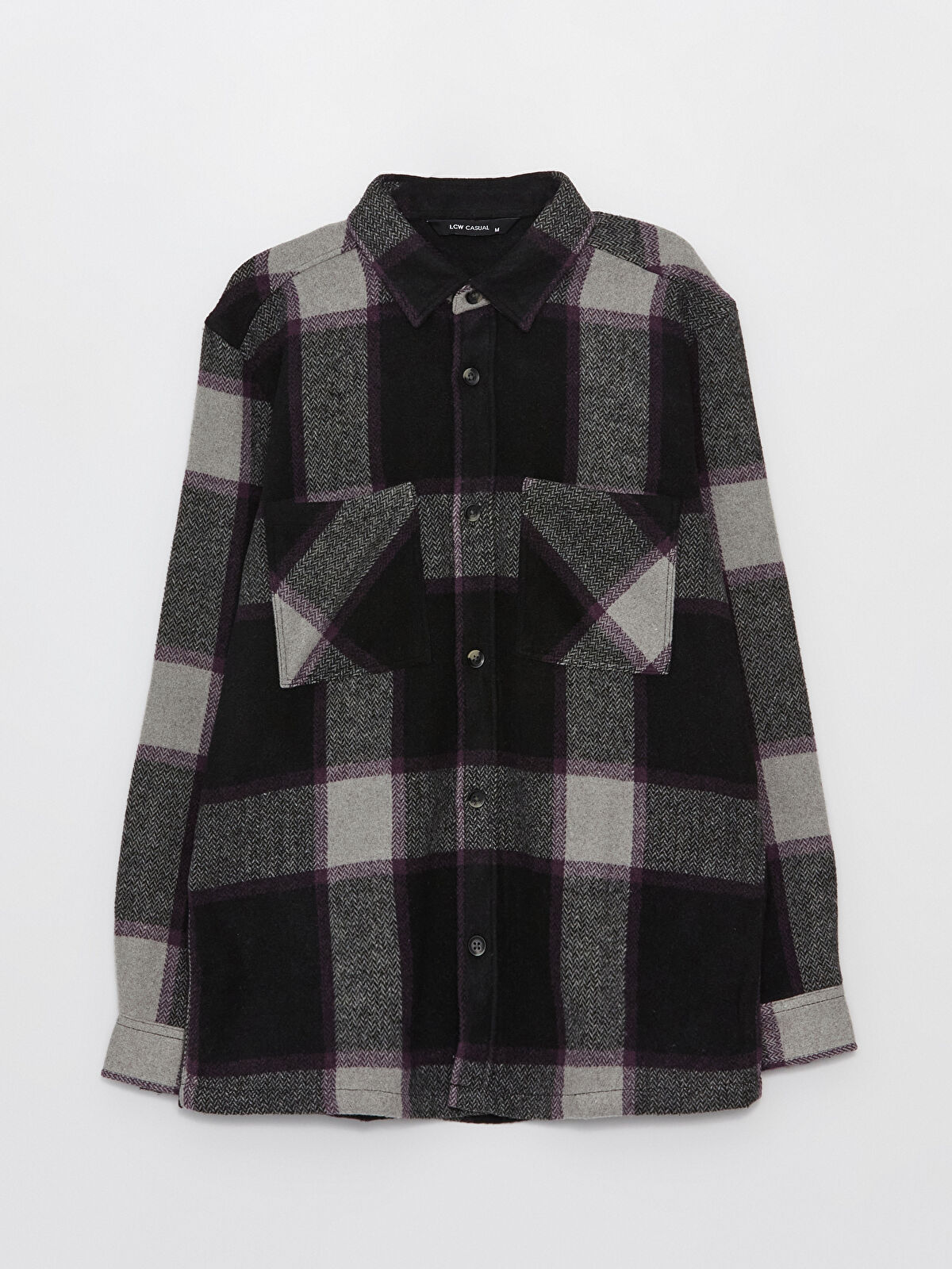 JJページ XSIDE Regular Fit Long Sleeve Plaid Men's Flannel Shirt