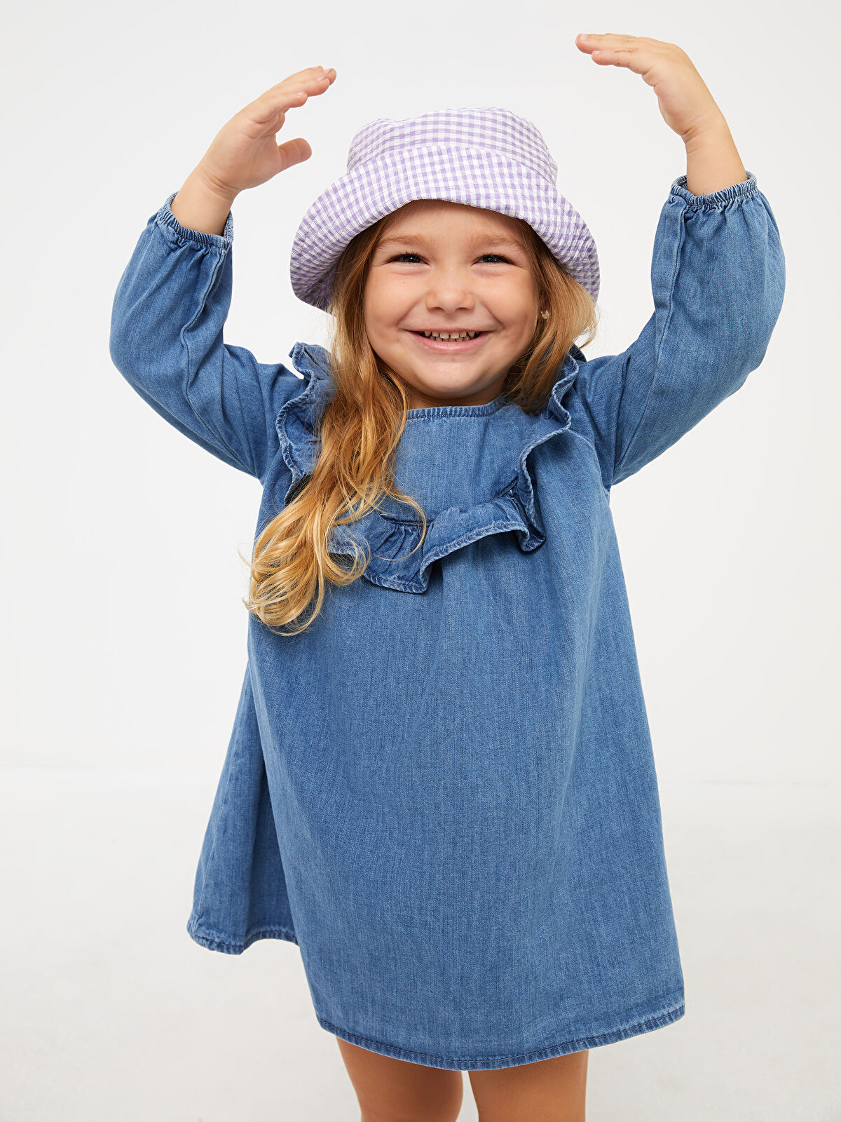 Crew Neck Baby Girl Jean Dress W3EF80Z1 LR1 W3EF80Z1 LR1 LC Waikiki