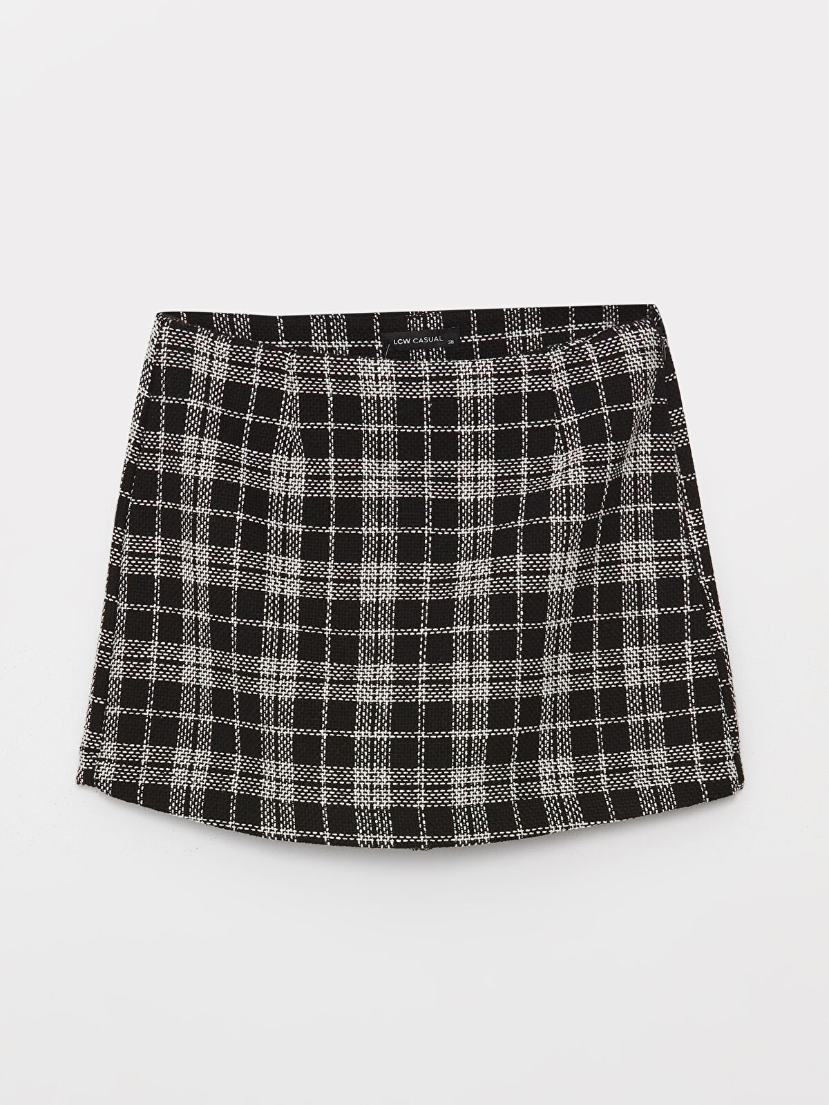 Plaid Women's Tweed Shorts Skirt with Zipper Waist -W3G741Z8-LKX -  W3G741Z8-LKX - LC Waikiki