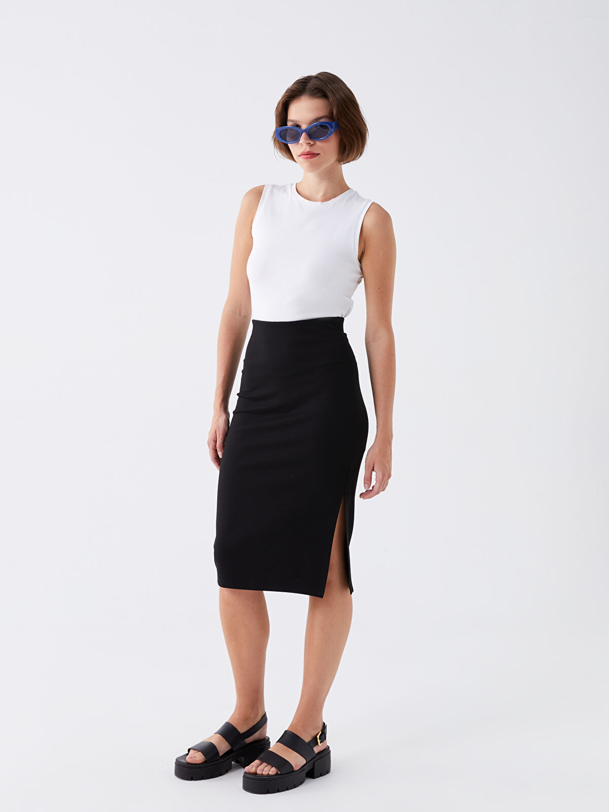 Black pencil sale skirt outfit 60s