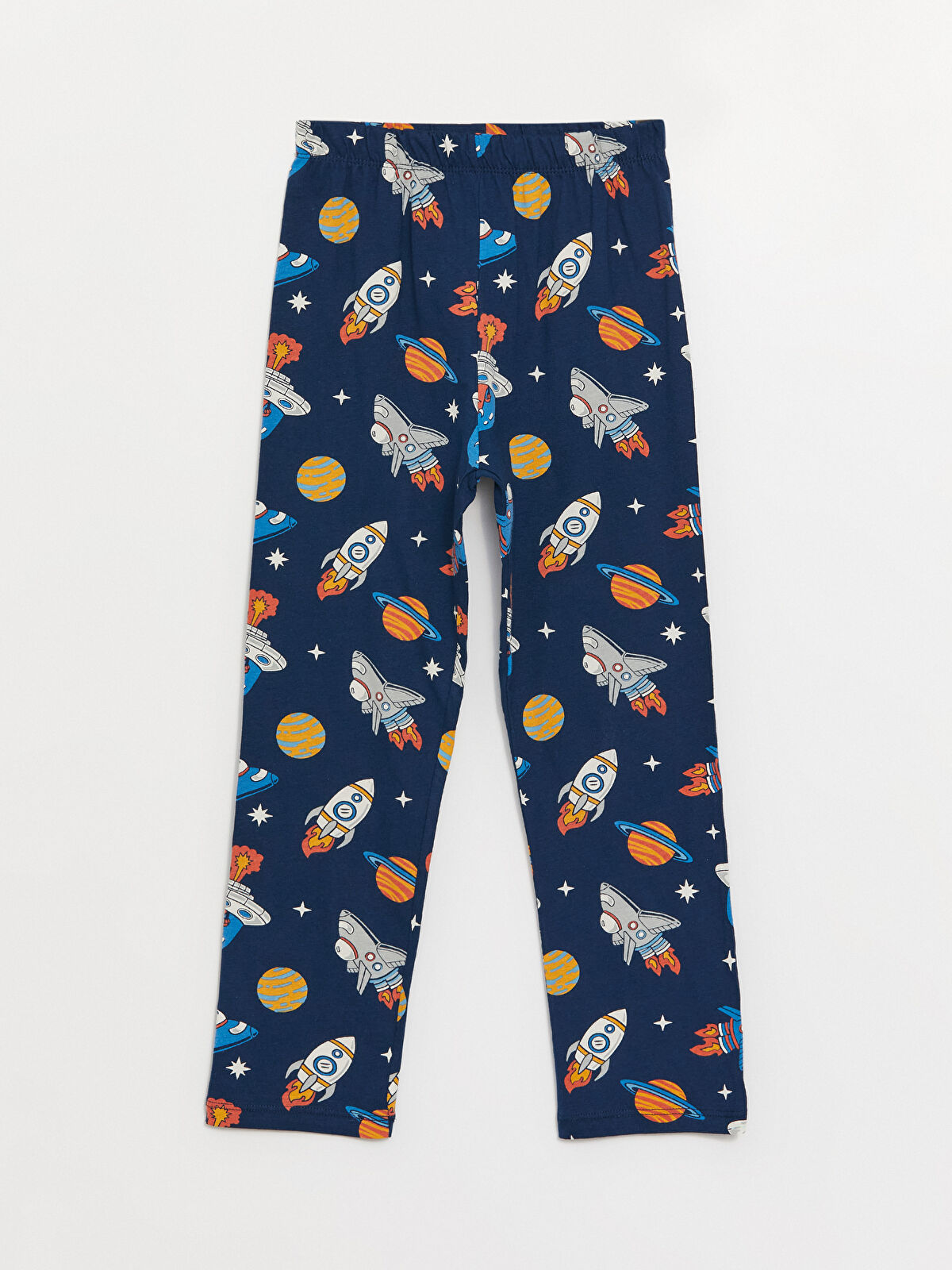 Crew Neck Printed Long Sleeve Boys' Pajama Set, 2-Piece