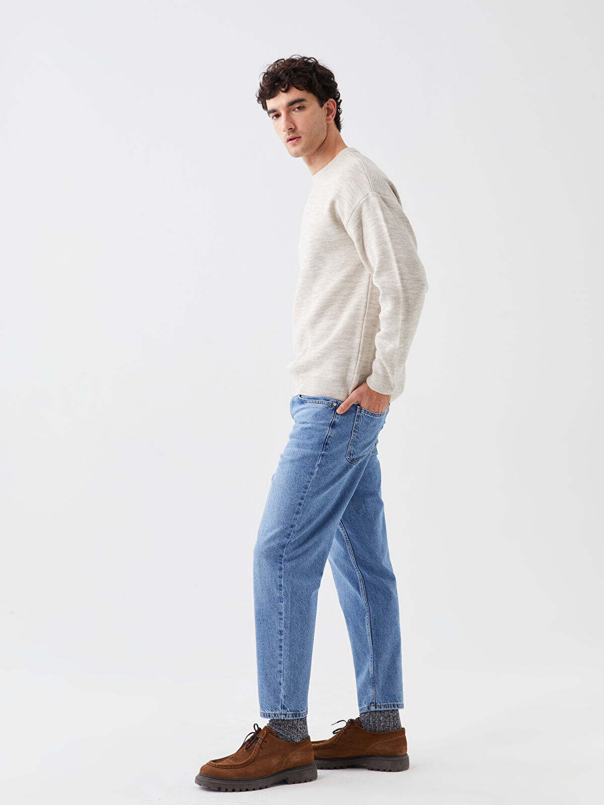 710 Loose Fit Men's Denim Trousers -W3HE11Z8-311 - W3HE11Z8-311 - LC Waikiki