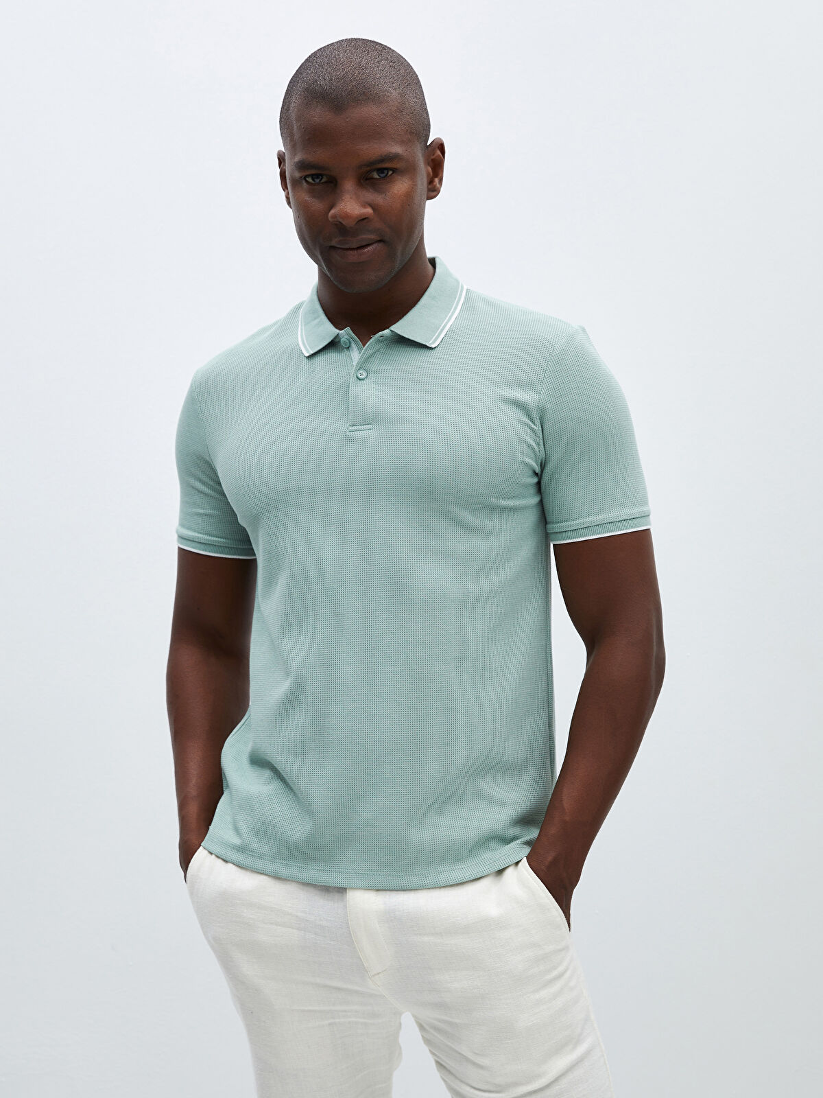 Polo Neck Short Sleeve Men's T-Shirt -S40101Z8-J1S