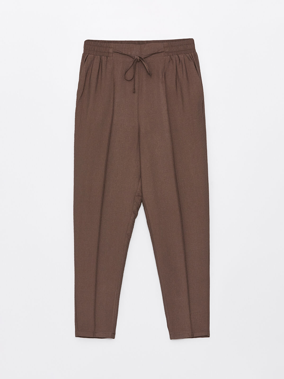 Elastic Waist Standard Fit Women's Trousers -S40203Z8-SYH
