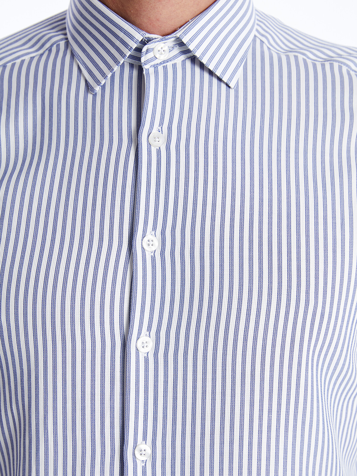 Slim Fit Long Sleeve Striped Dobby Men