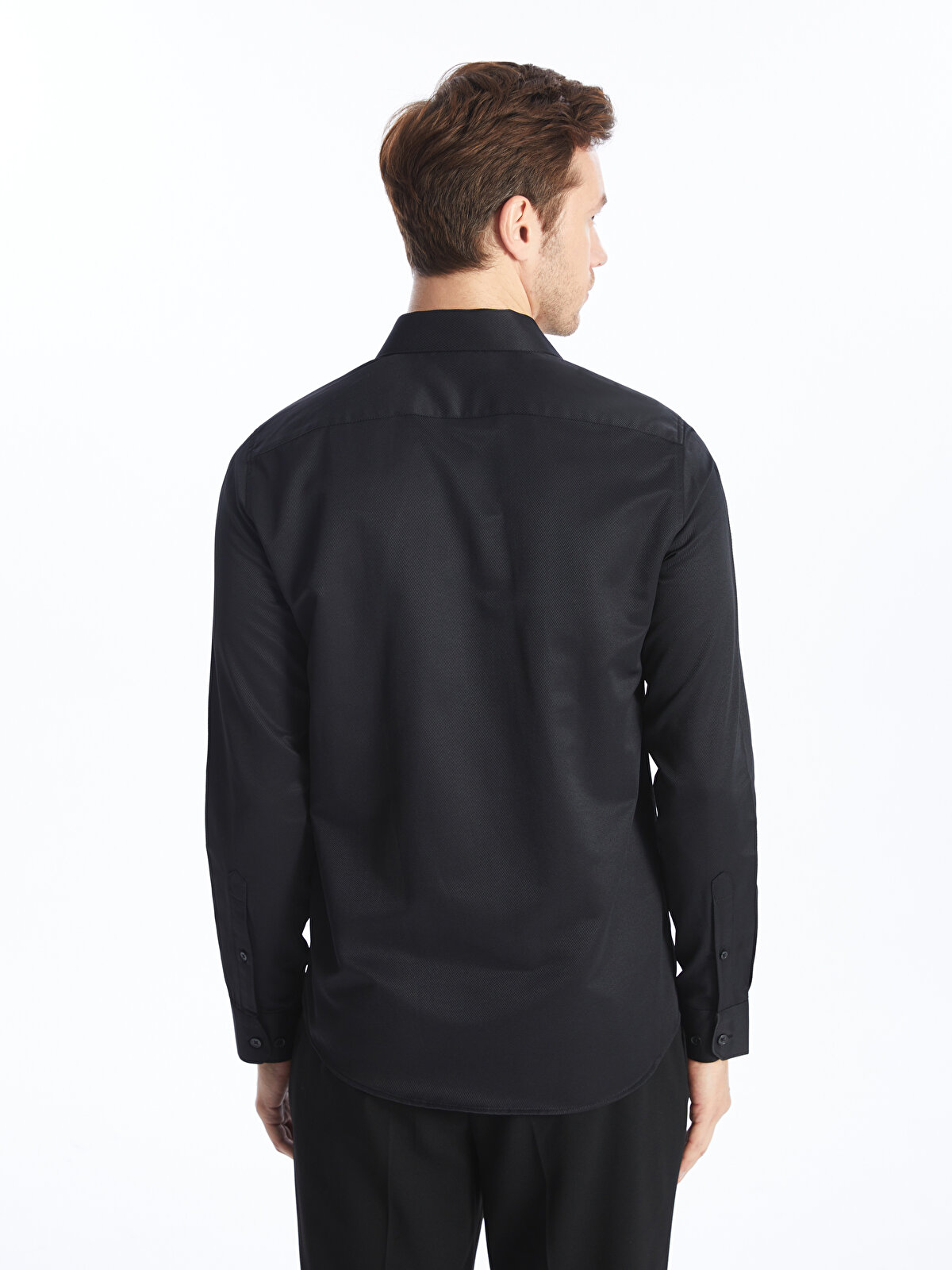 Slim Fit Long Sleeve Gabardine Men's Shirt -S40294Z8-RQL 
