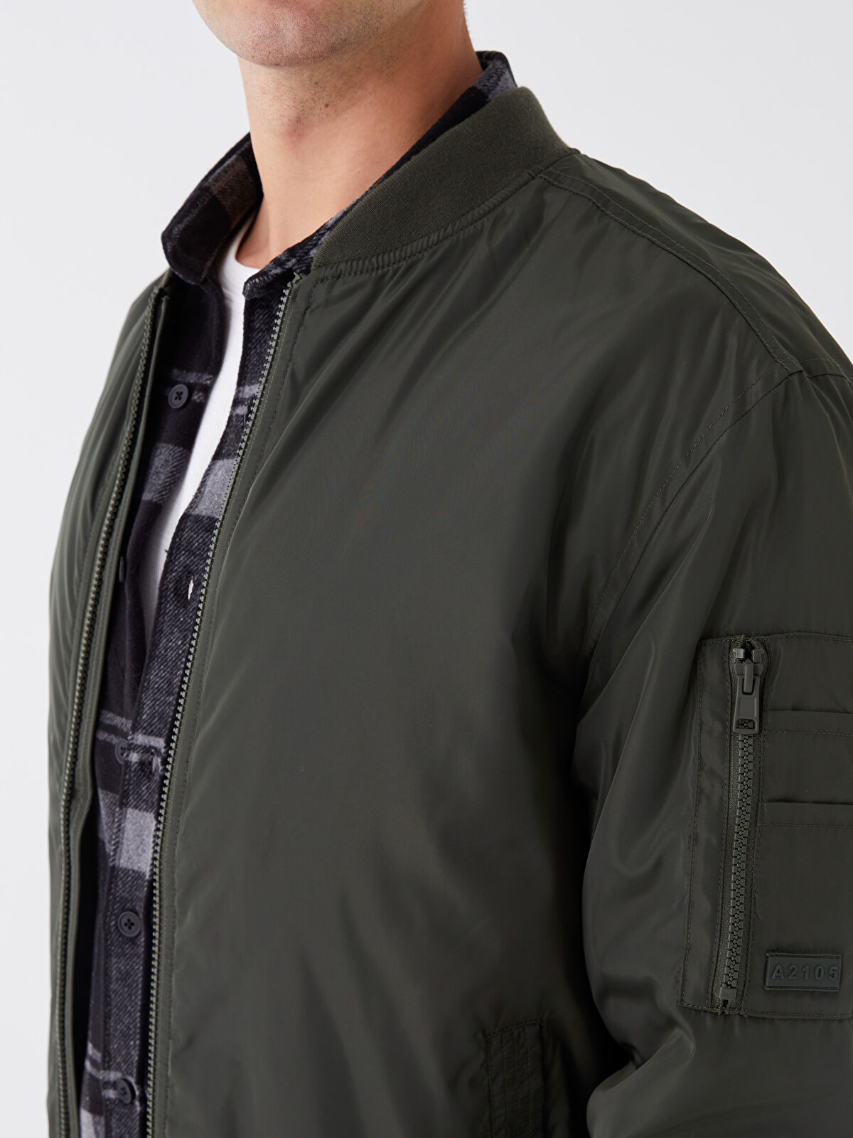 Comfortable Fit College Collar Men's Bomber Coat -S41143Z8