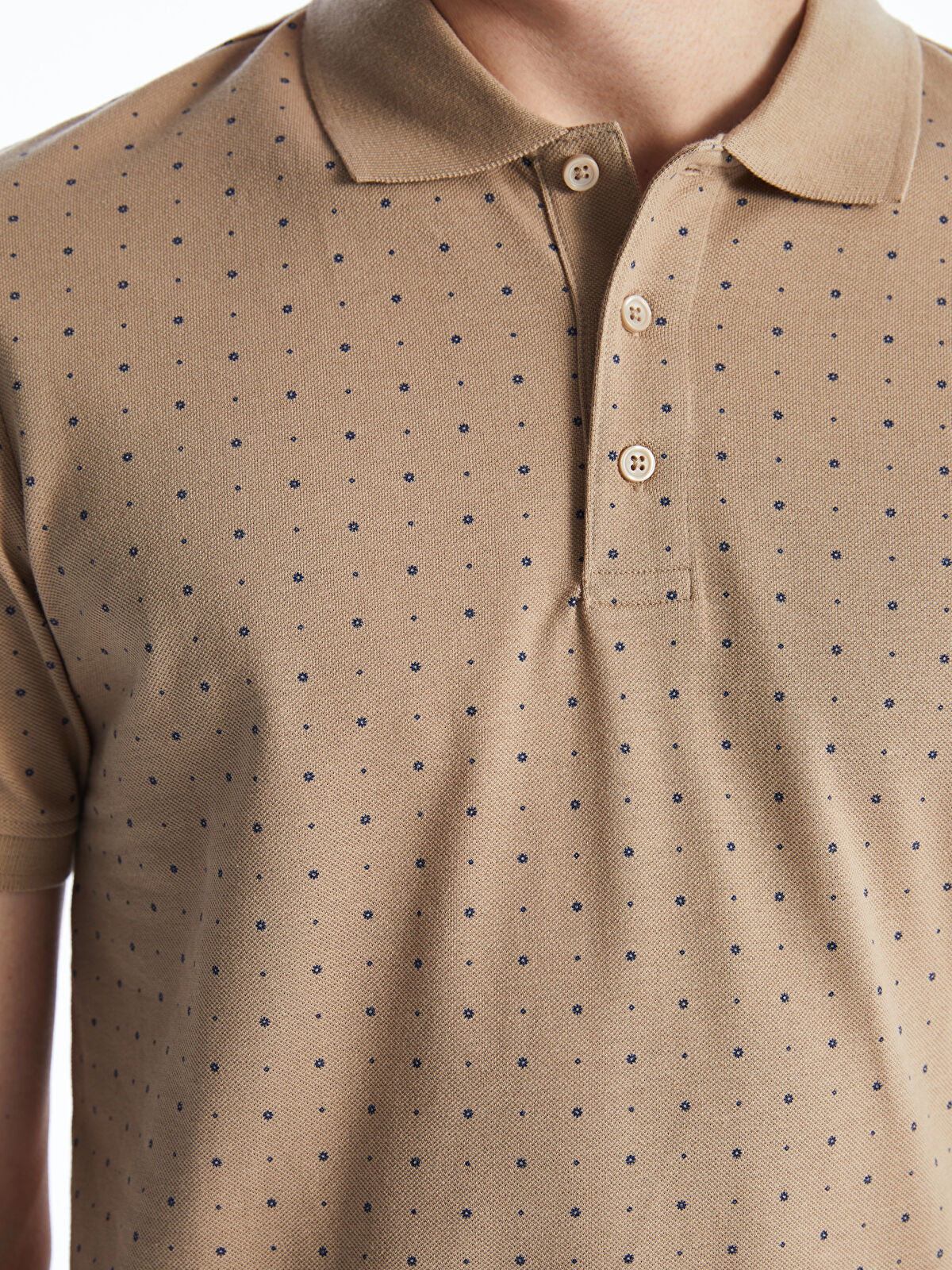 Polo Neck Short Sleeve Patterned Pike Men's T-shirt -S41447Z8-S2R -  S41447Z8-S2R - LC Waikiki
