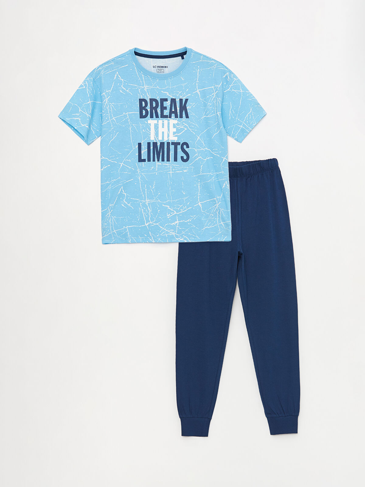 Crew Neck Printed Short Sleeve Boy s Pajamas Set S41584Z4 LQQ S41584Z4 LQQ LC Waikiki