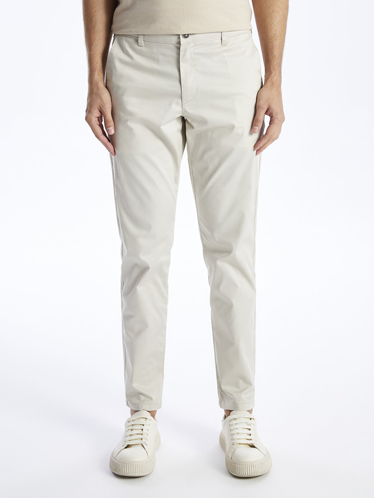 Slim Fit Gabardine Men's Chino Trousers -S41706Z8-PVJ 