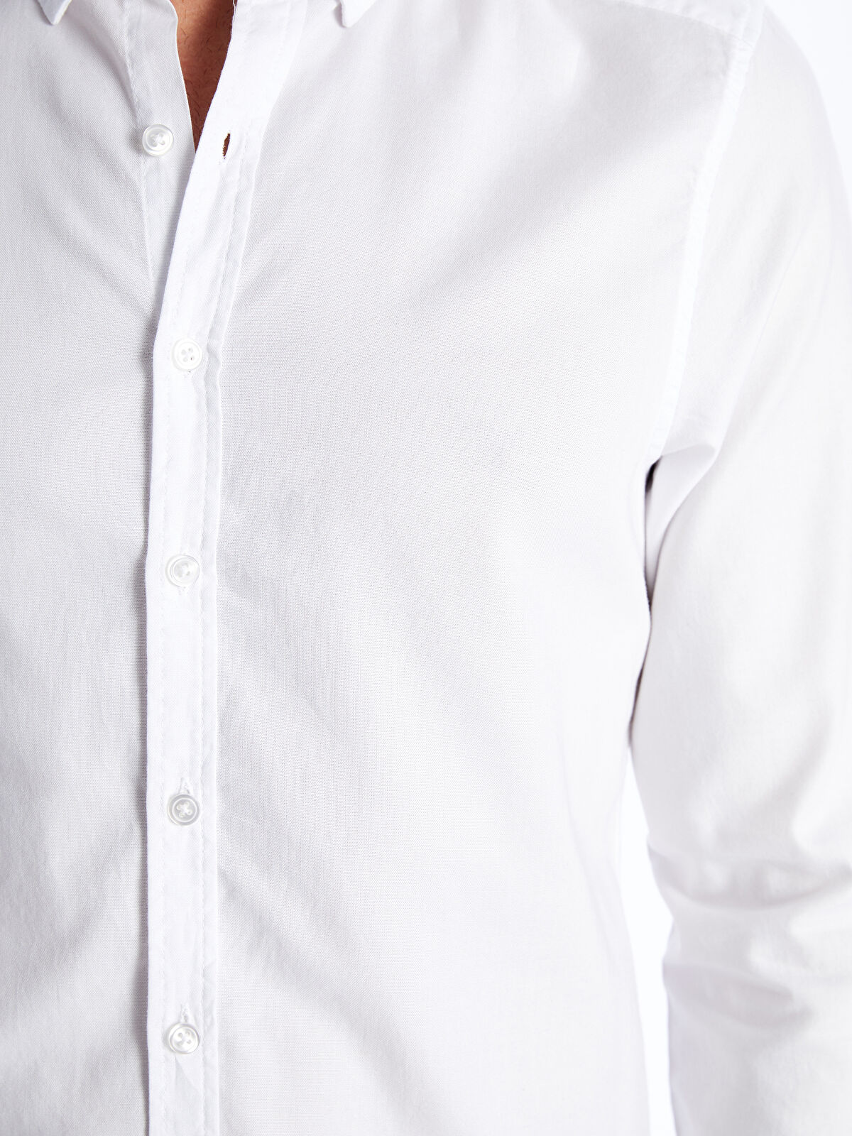 Slim Fit Long Sleeve Oxford Men's Shirt -S41945Z8-Q6K
