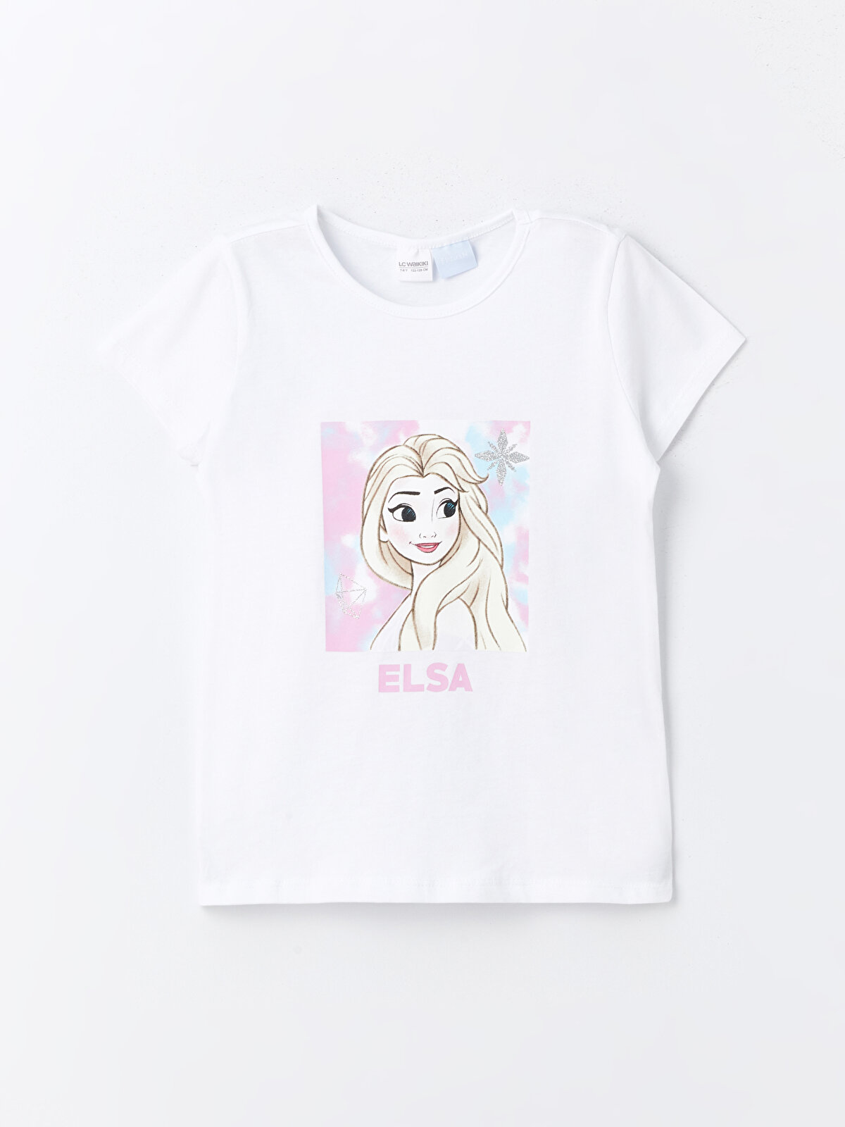Crew Neck Elsa Printed Short Sleeve Girls Pajamas Set -S42047Z4-Q6K -  S42047Z4-Q6K - LC Waikiki
