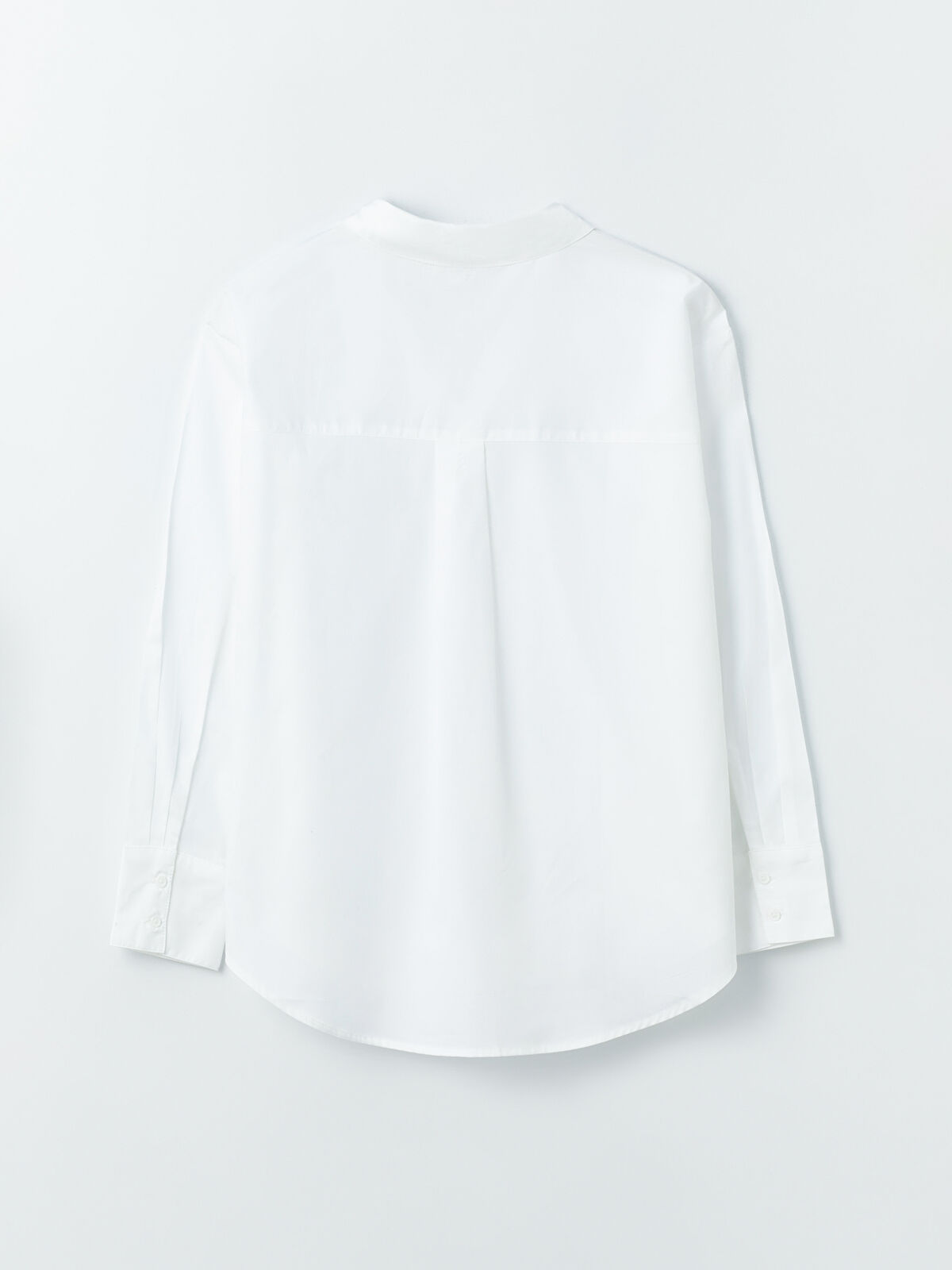 Plain Long Sleeve Oversize Poplin Women's Shirt -S42085Z8-R9K 