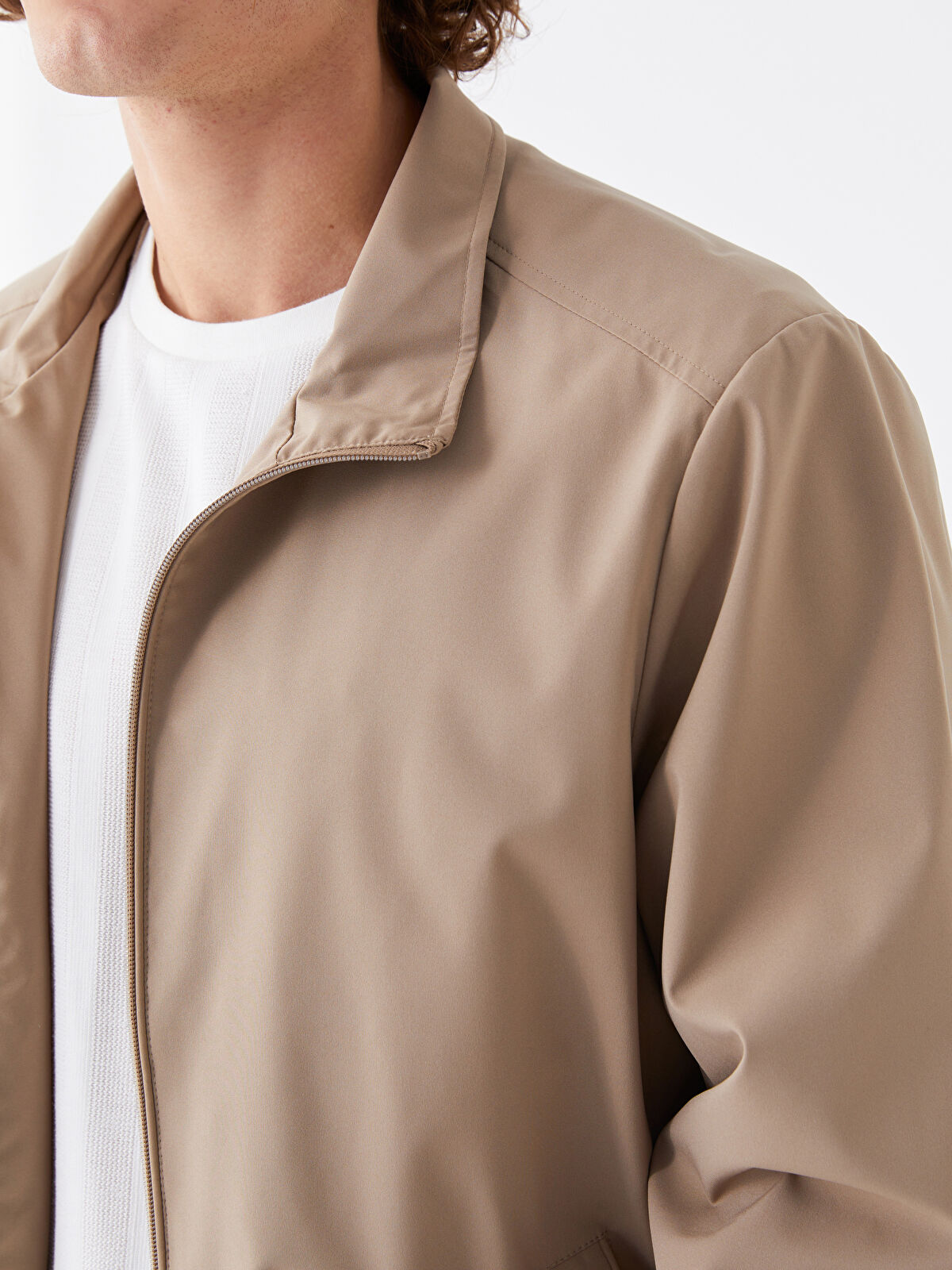Standard Fit Funnel Neck Men's Coat -S44089Z8-H7H - S44089Z8