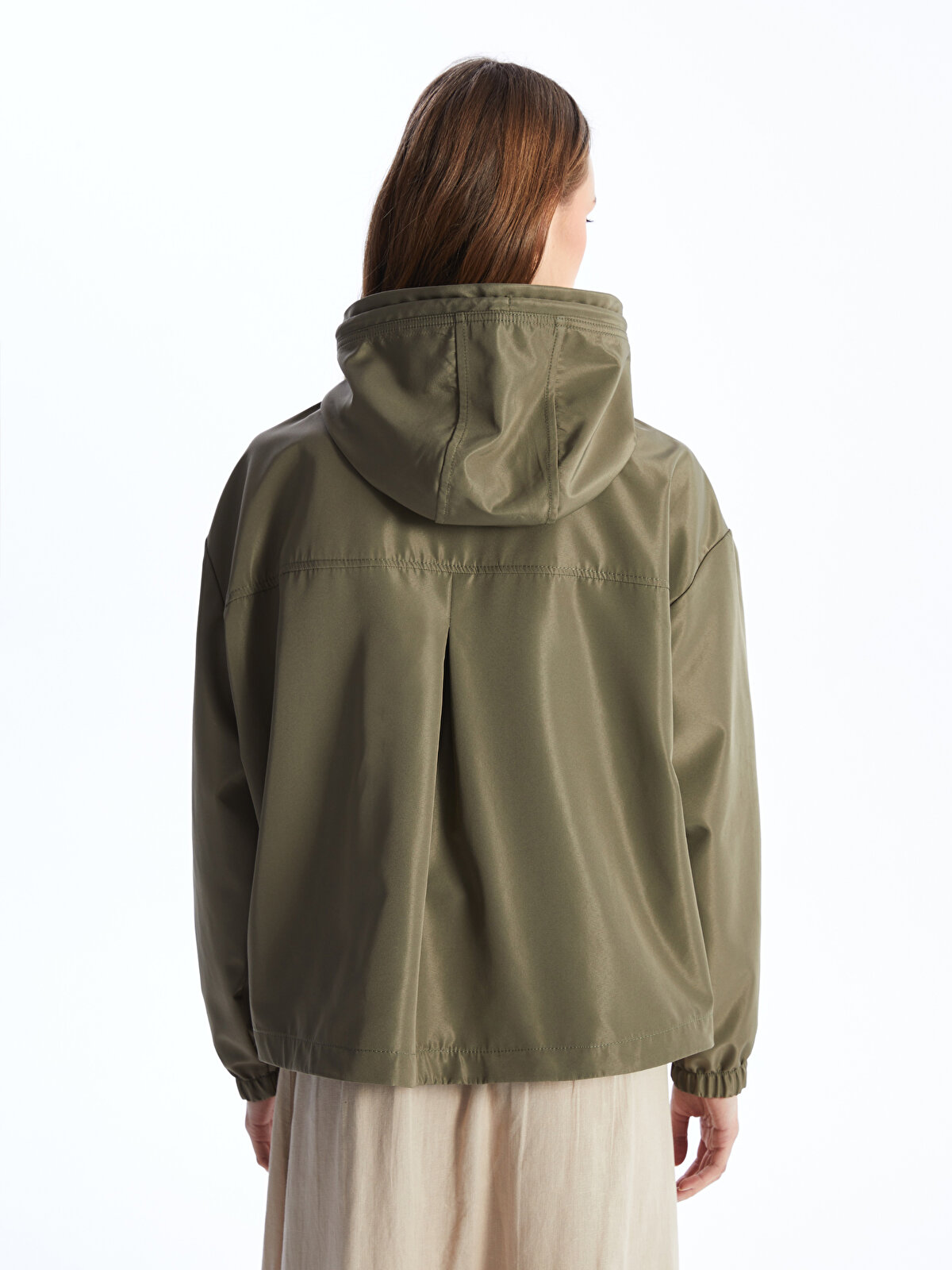 Hooded Straight Oversize Women's Raincoat -S44290Z8-V37 
