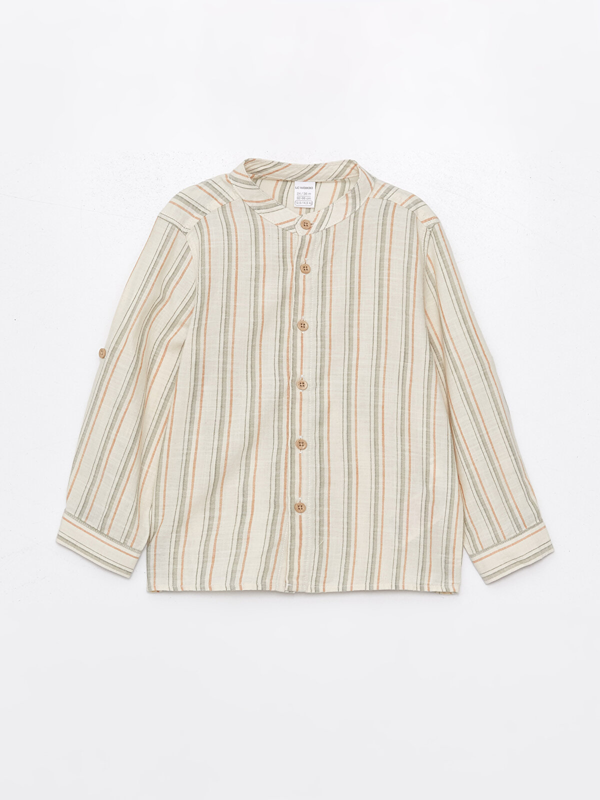 Grandad Collar Long Sleeve Striped Baby Boy Shirt and Trousers 2 Pieces  -S44734Z1-LFM - S44734Z1-LFM - LC Waikiki