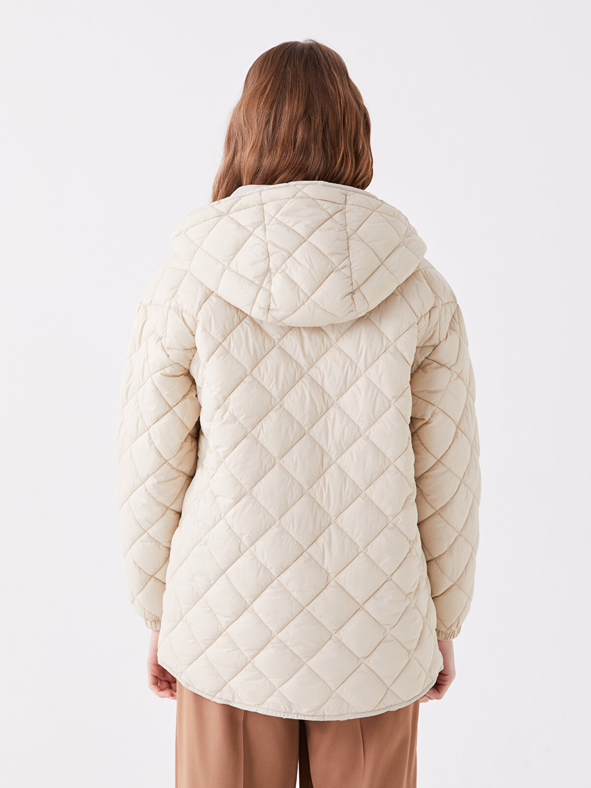Hooded Quilted Long-Sleeve Oversized Women's Puffer Coat -S44901Z8 