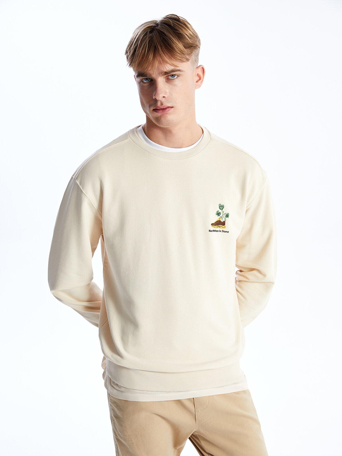 Crew Neck Long Sleeve Printed Men's Sweatshirt -S46866Z8-FF7 