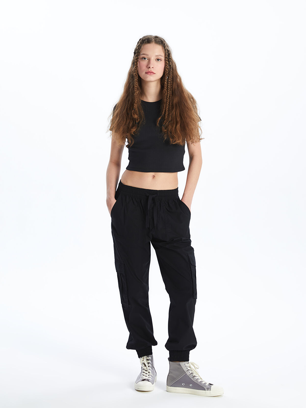 Elastic Waist Jogger Women's Cargo Pants -S48654Z8-CVL
