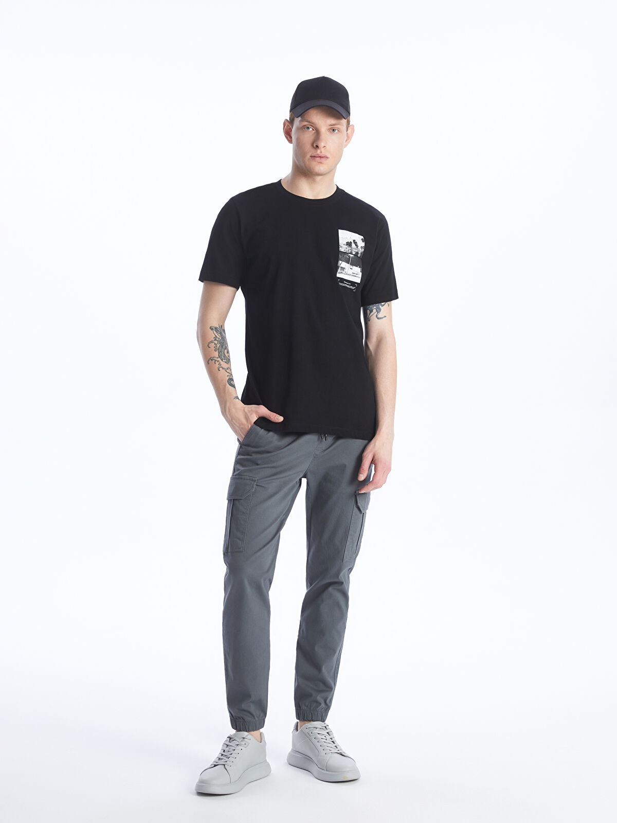 Slim Fit Gabardine Men's Cargo Trousers -S49473Z8-SUR - S49473Z8-SUR - LC  Waikiki