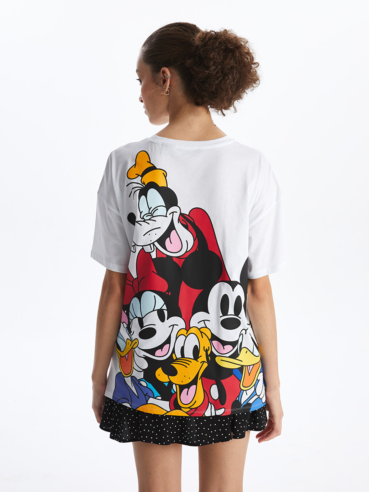 Crew Neck Mickey and Friends Printed Short Sleeve Women's T 