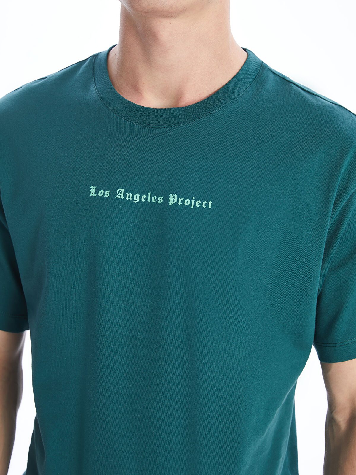 Crew Neck Short Sleeve Printed Combed Cotton Men's T-shirt