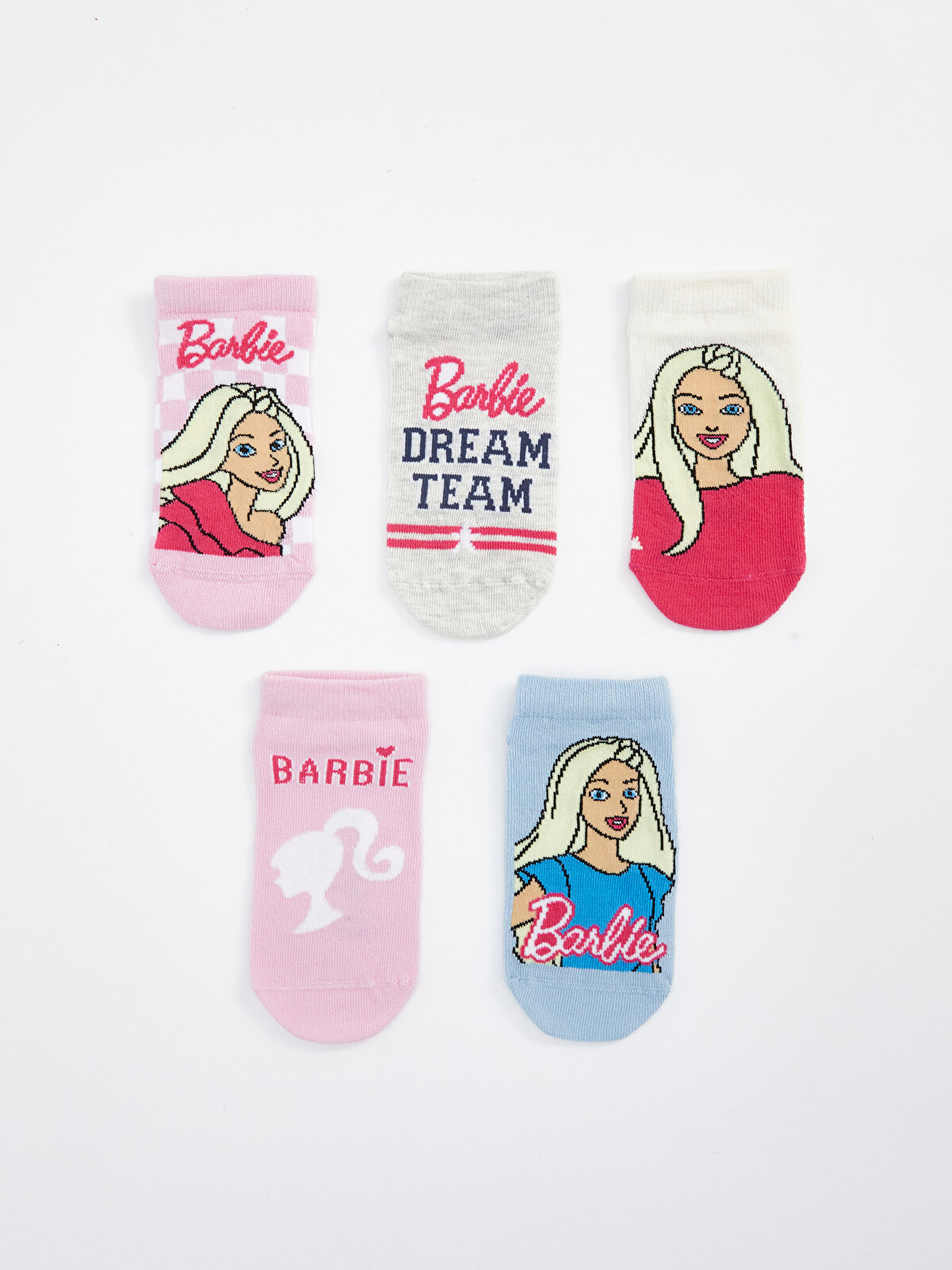 PEMBE Barbie Desenli Kız Çocuk Patik Çorap 5'li - S4CC67Z4-G8E 