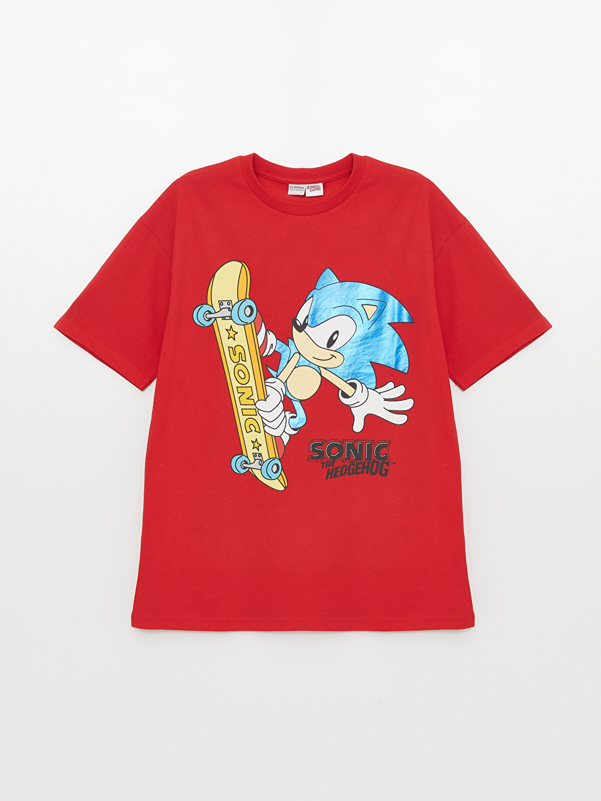 Crew Neck Sonic Printed Short Sleeve Boy T-Shirt -S4CN71Z4-HMW 