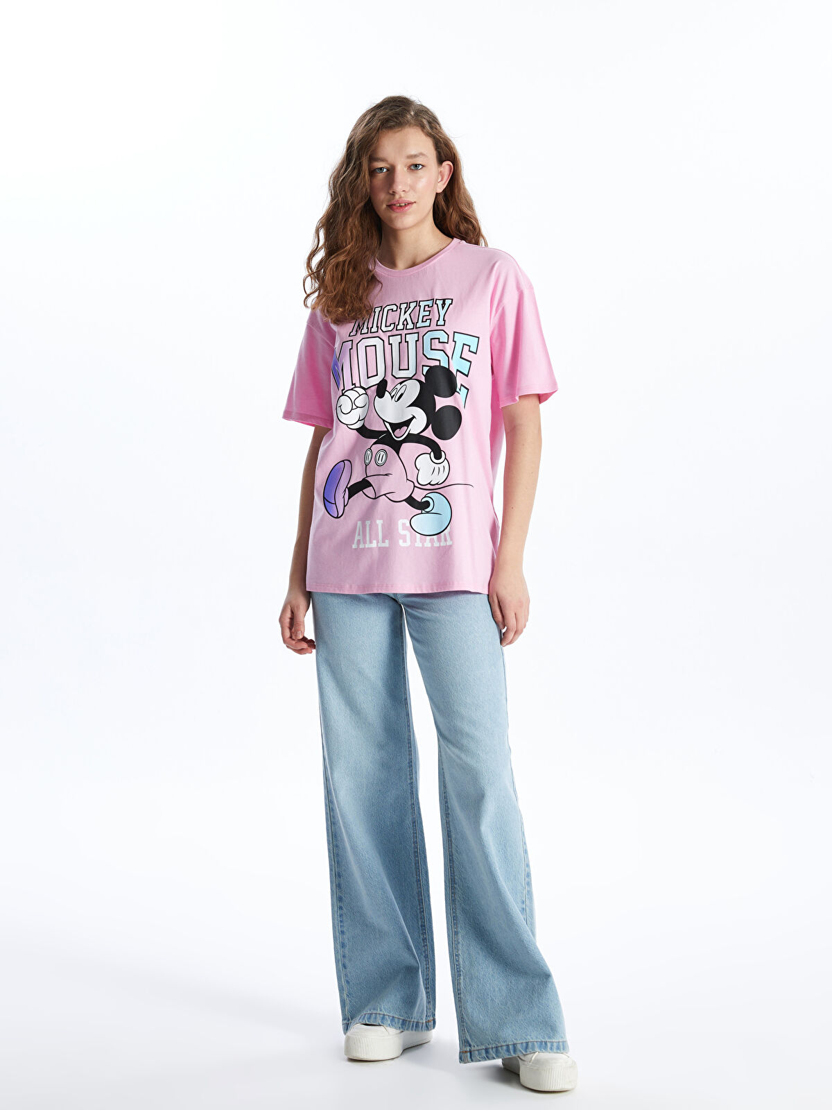 XSIDE Crew Neck Mickey Mouse Printed Short Sleeve Women's T