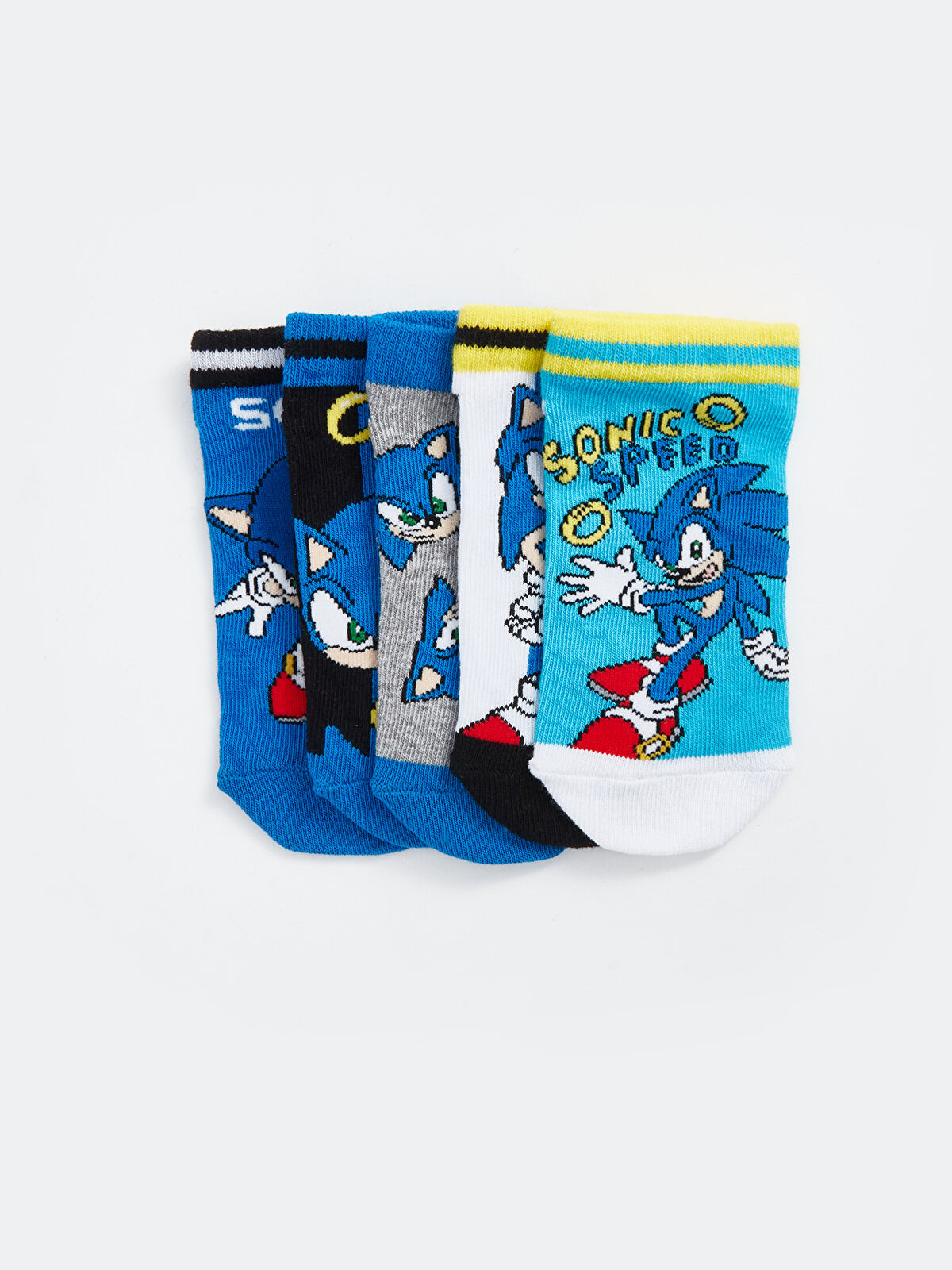 Sonic Patterned Boys Booties Socks 5 Pack -S4ES64Z4-K00 - S4ES64Z4-K00 - LC  Waikiki