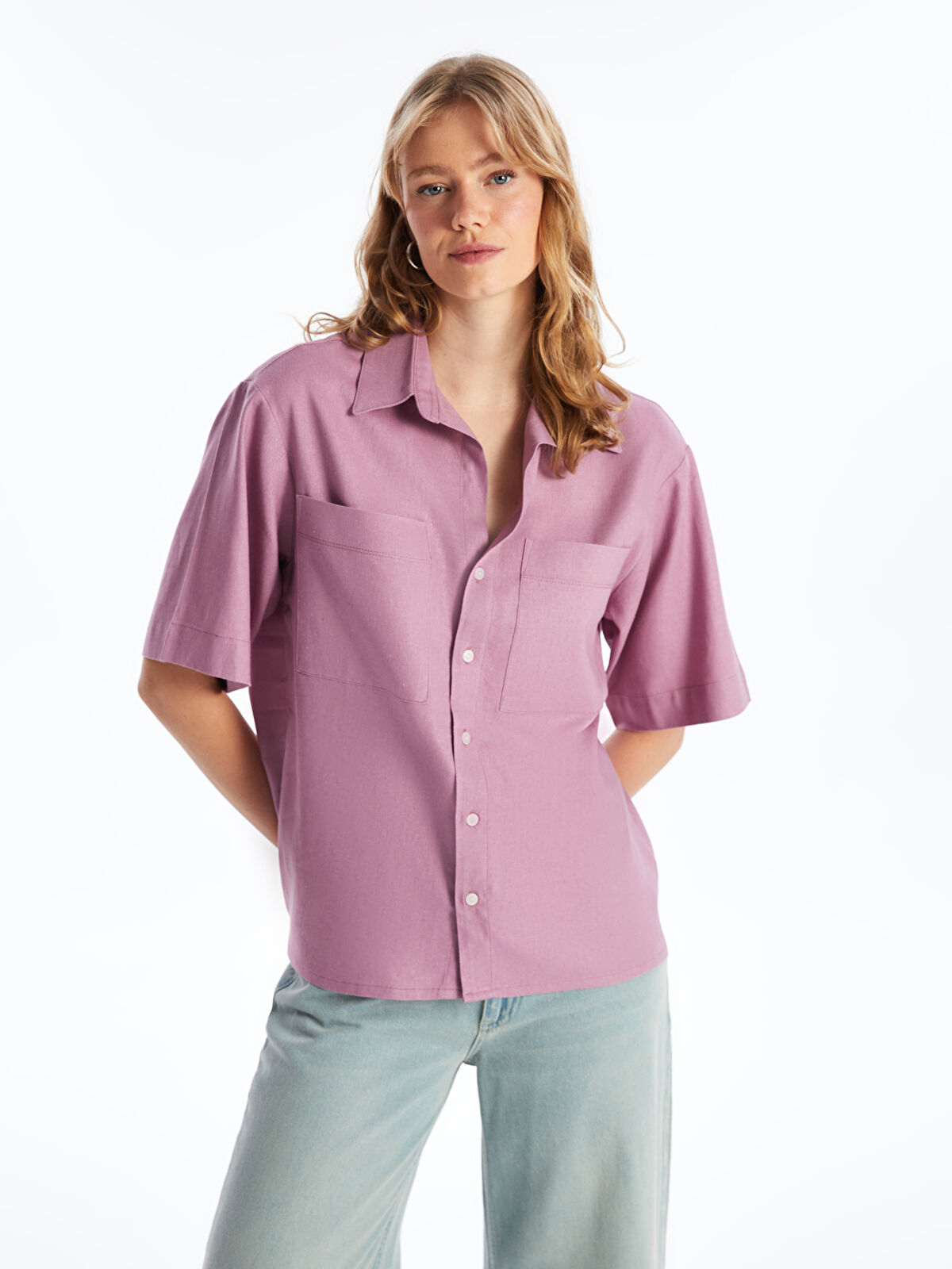 Port Authority L508 Womens Light Pink Easy Care Wrinkle