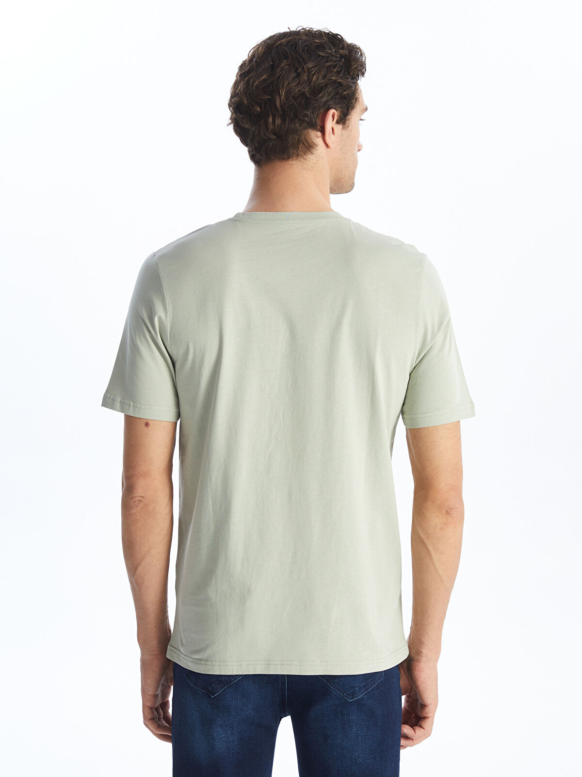 Crew Neck Short Sleeve Printed Combed Cotton Men's T-shirt