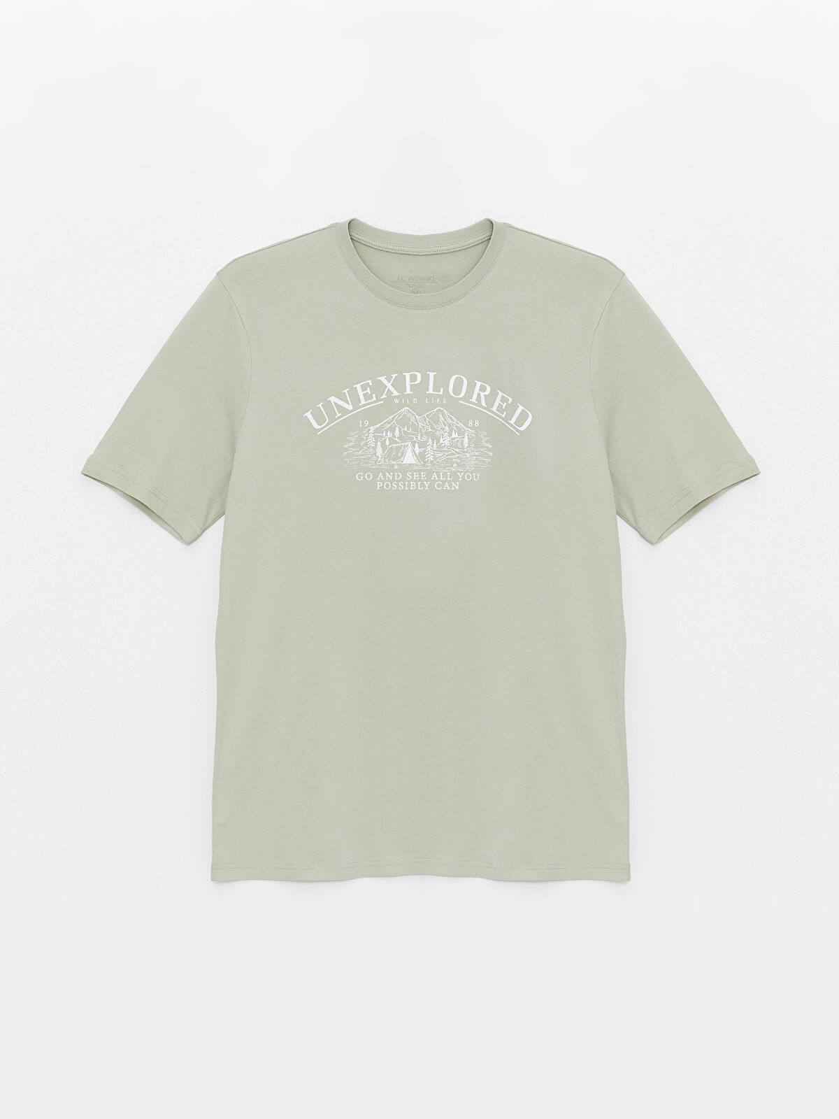 Crew Neck Short Sleeve Printed Combed Cotton Men's T-shirt
