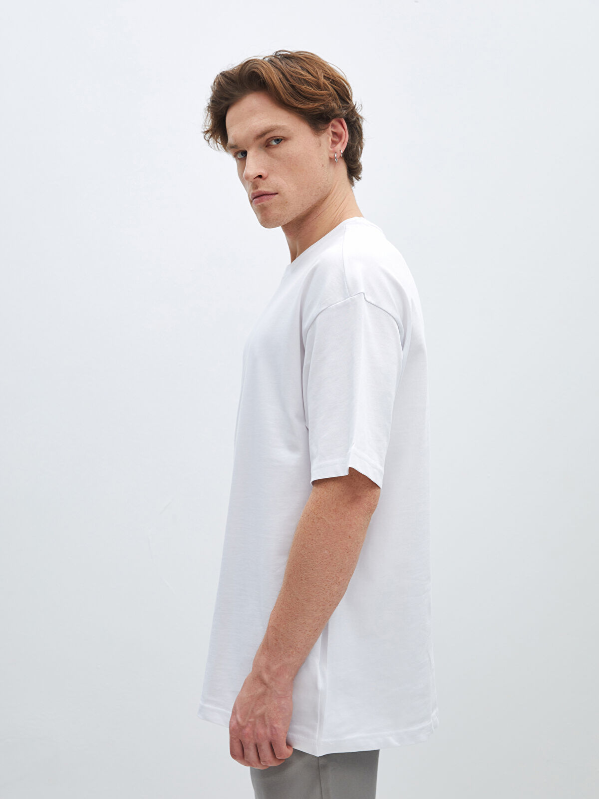 品質が完璧 Combed Sleeve Short Neck Crew Oversize Cotton T-shirt Men's メンズウェア