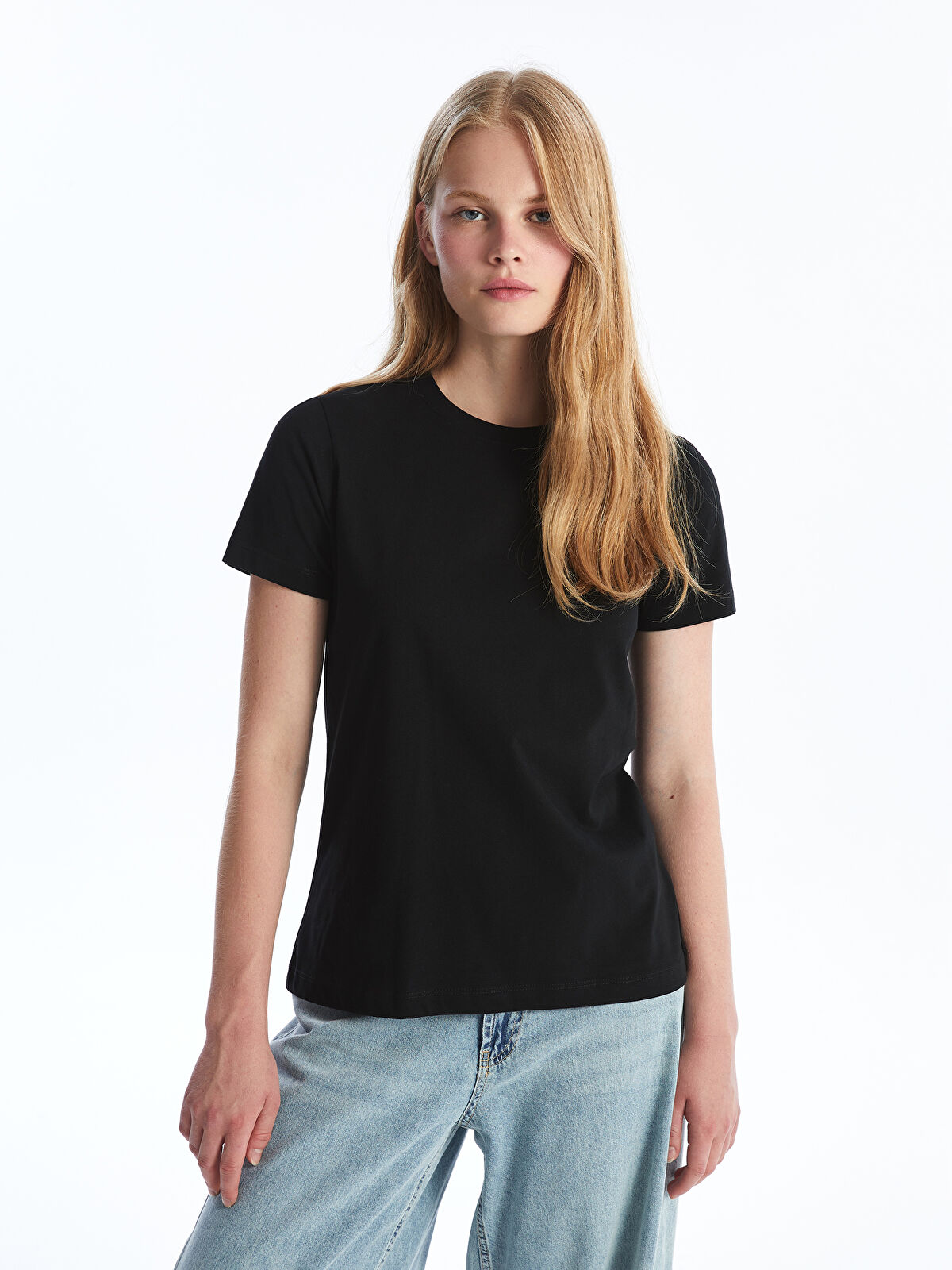 Crew Neck Regular Short Sleeve Women's T-shirt -W40958Z8-CVL - W40958Z8-CVL  - LC Waikiki