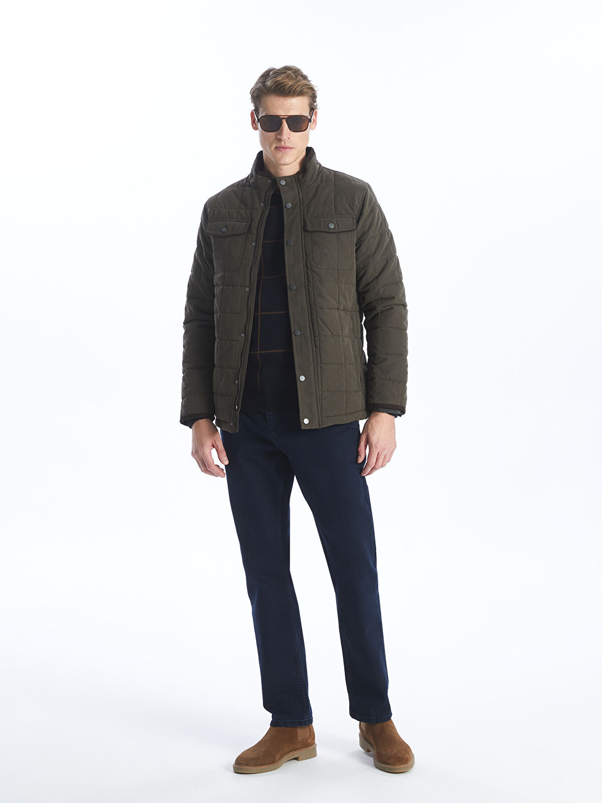 Standard Fit Turtle Neck Men's Coat -W41067Z8-J2L - W41067Z8-J2L - LC  Waikiki