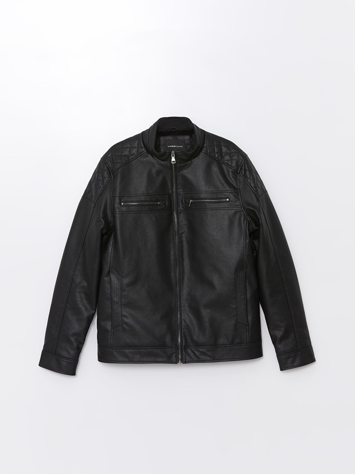 Standard Fit Men's Leather Look Jacket -W42193Z8-CVL
