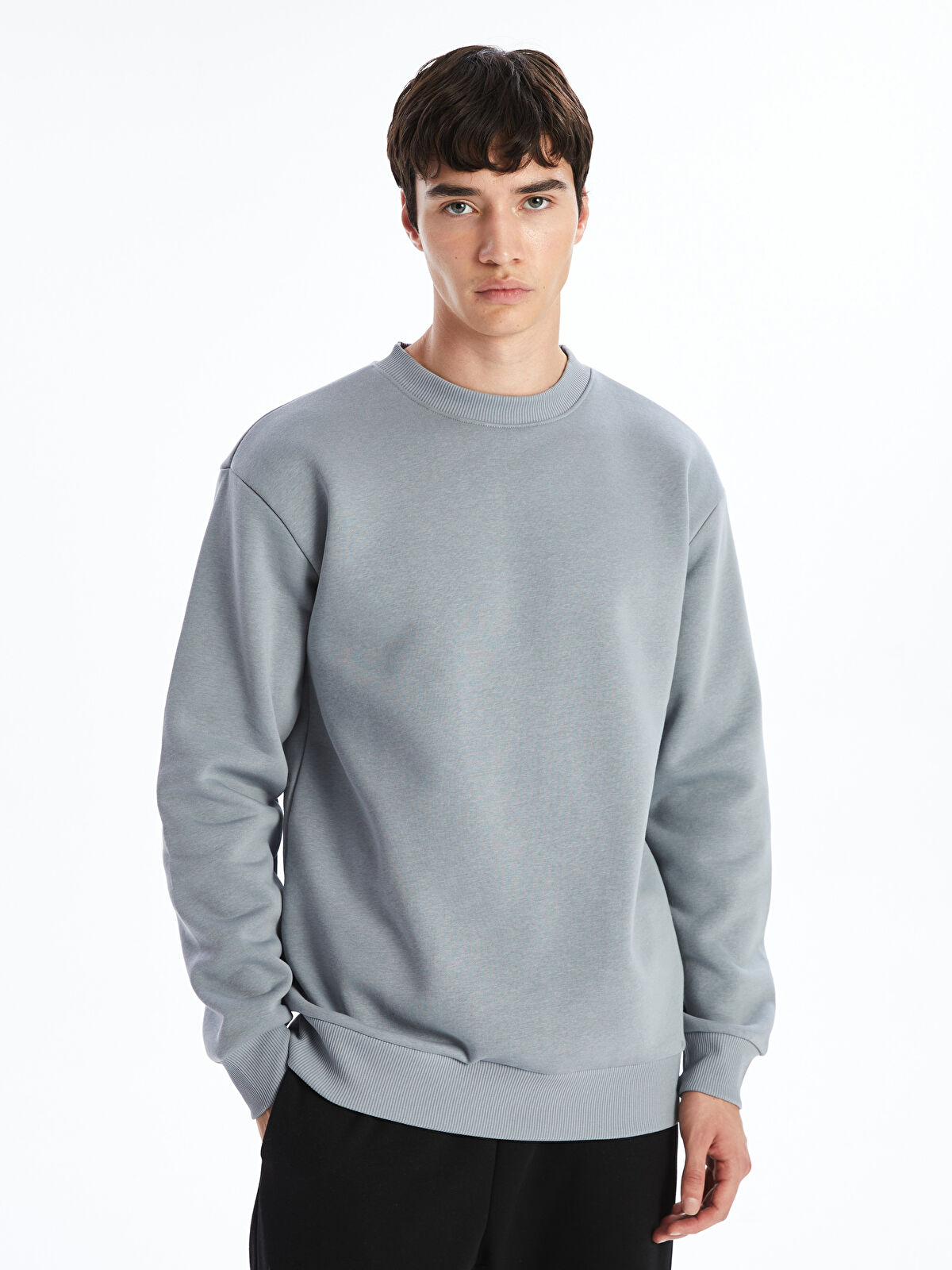 Crew Neck Long Sleeve Men's Thick Sweatshirt -W42251Z8-YGG - W42251Z8-YGG -  LC Waikiki
