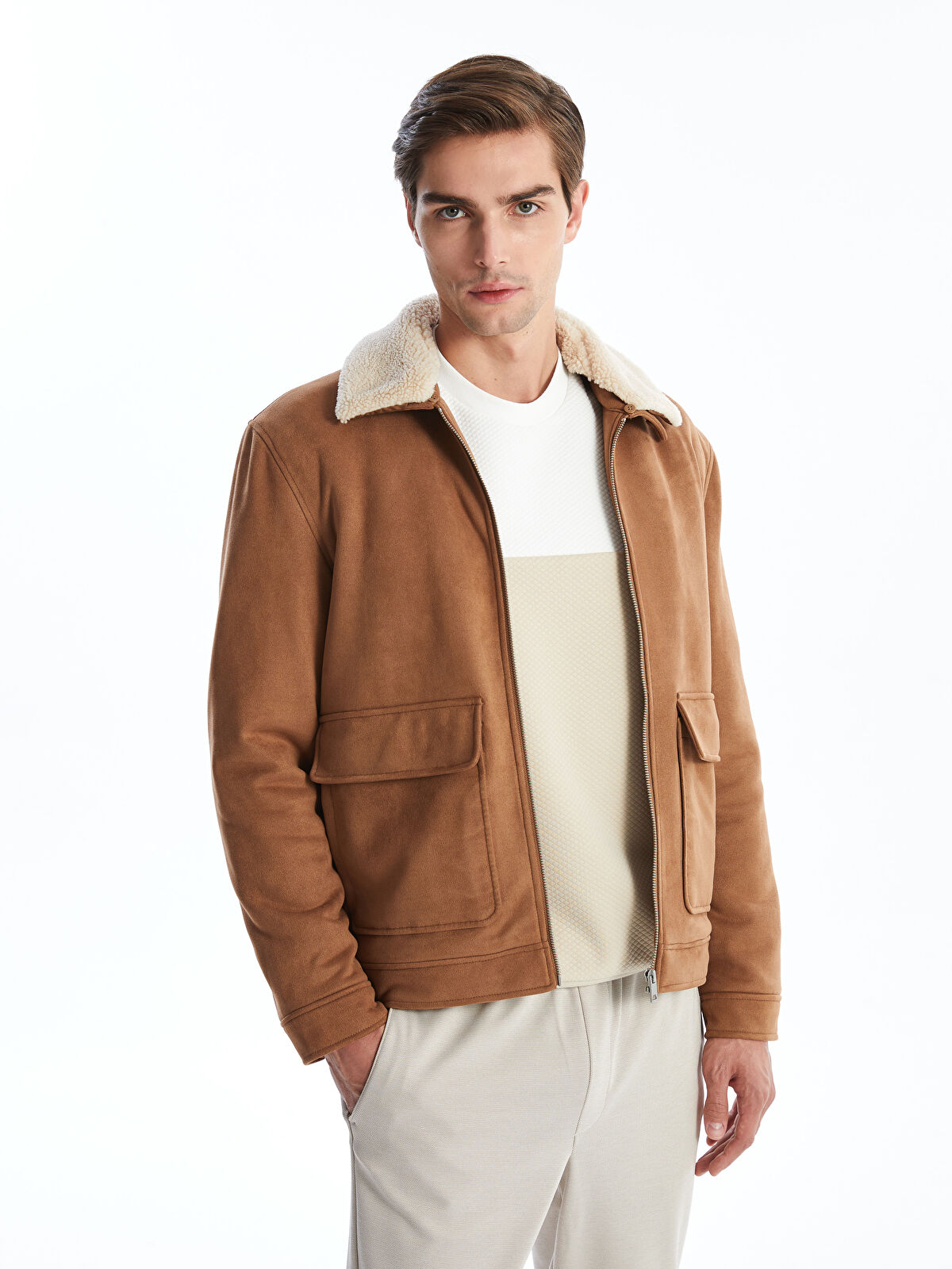 ブルゾン 87STAN009 Vegan suede standard blouson suede jacket khaki 87-STAN009 [Vegan Suede] Standard Blouson Suede Jacket KHAKI