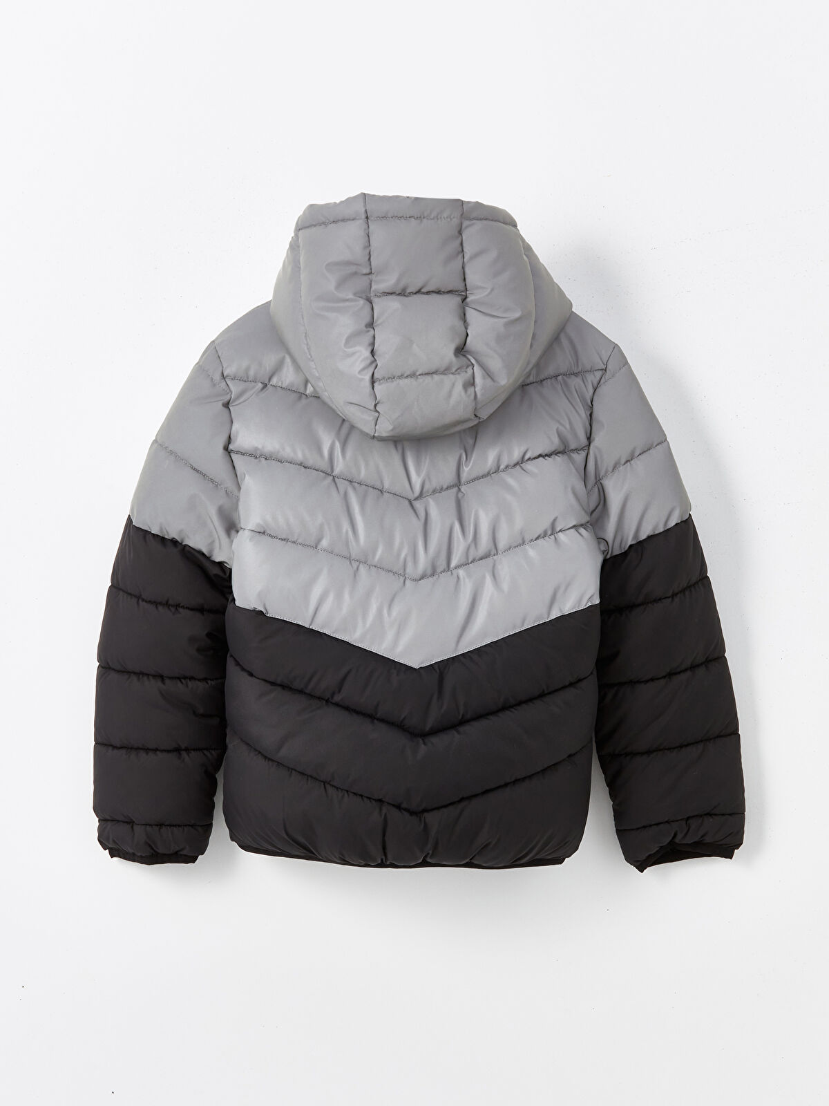 Hooded Reflective Detail Boys' Puffer Coat -W43079Z4-J2B