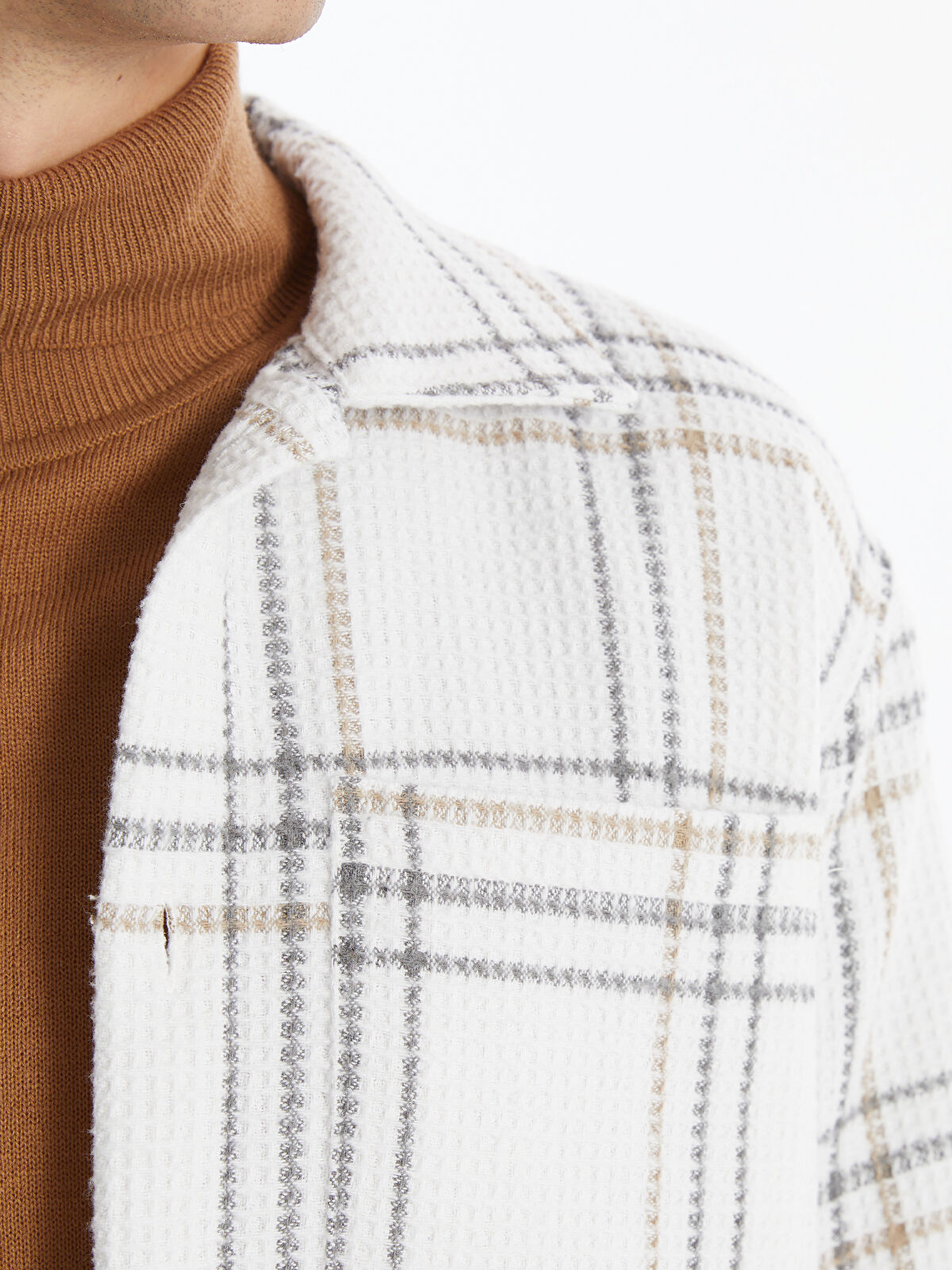 Regular Fit Long Sleeve Plaid Men's Shirt Jacket -W43377Z8-LLX -  W43377Z8-LLX - LC Waikiki